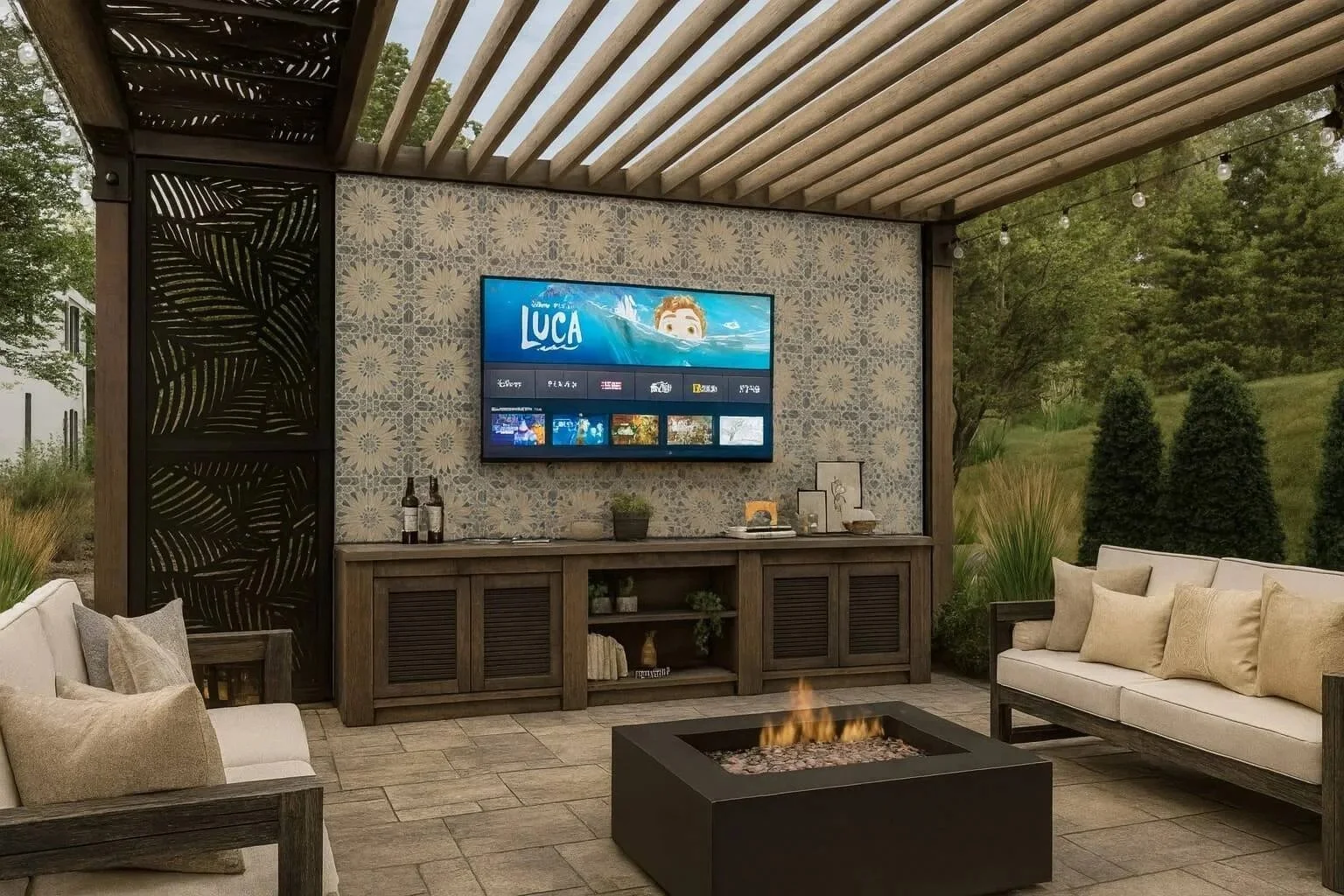 Custom pergola designed by SCAPES