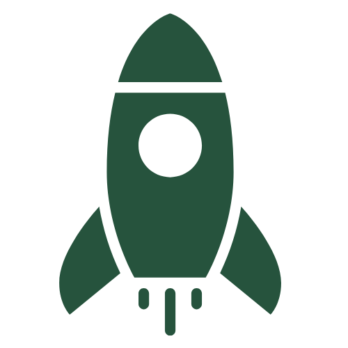 Rocket ship to symbolize increased sales for landscapers