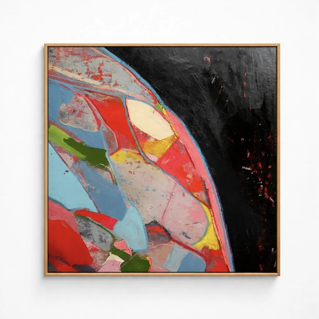 Winter Series 2026: "Irregular Diversions" 23x25" pencil, acrylic and pastel on canvas.