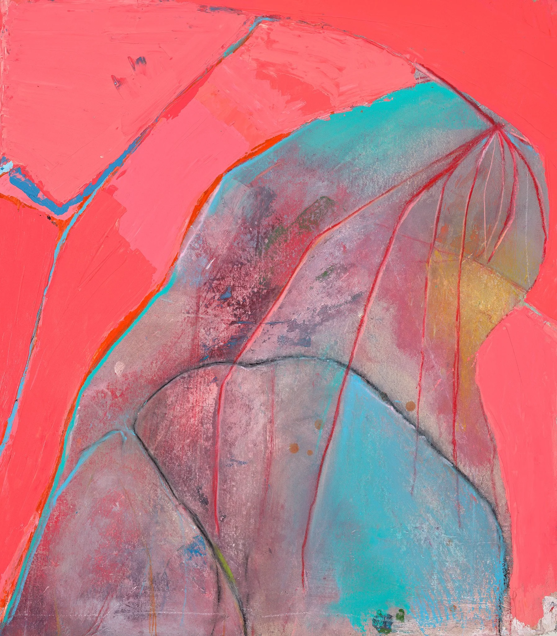 Winter Series 2026: "Super Bloom" 28x29" pencil, acrylic and pastel on canvas.