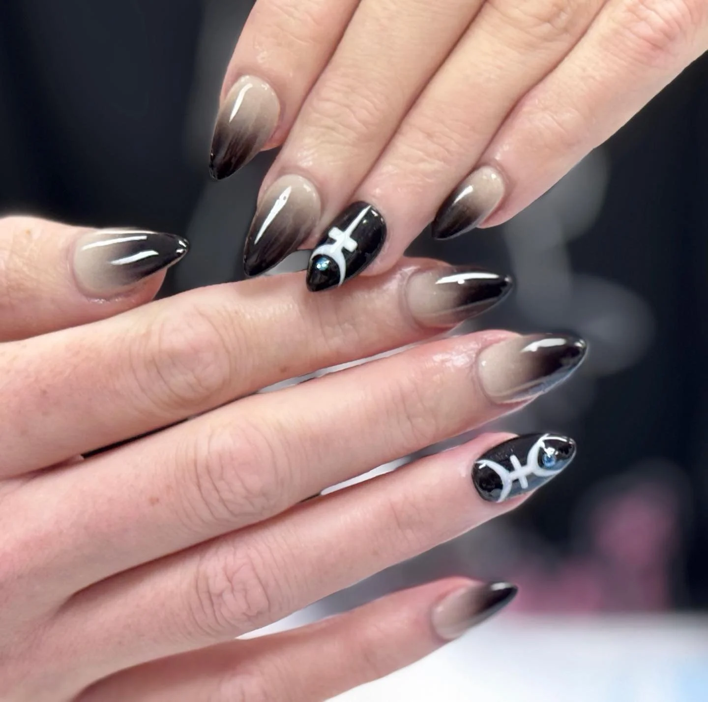 Fade into the dark 🖤 #ombré
#NailTok #FYPNails #OmbreNails #CrossNailArt #AlmondNails 
#NailInspo #NailArtDesigns #AestheticNails #NailsOnFleek #BlackNails #FallNailInspo
#NailGoals #NailStyle #NailLovers