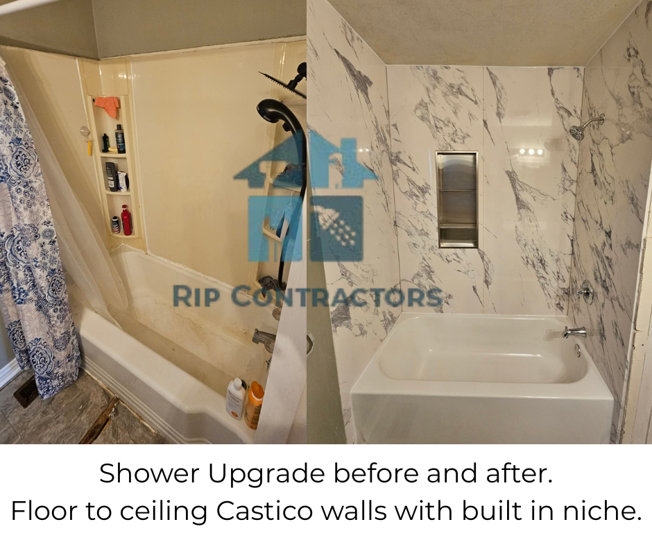 Shower renovation with Castico wall system.