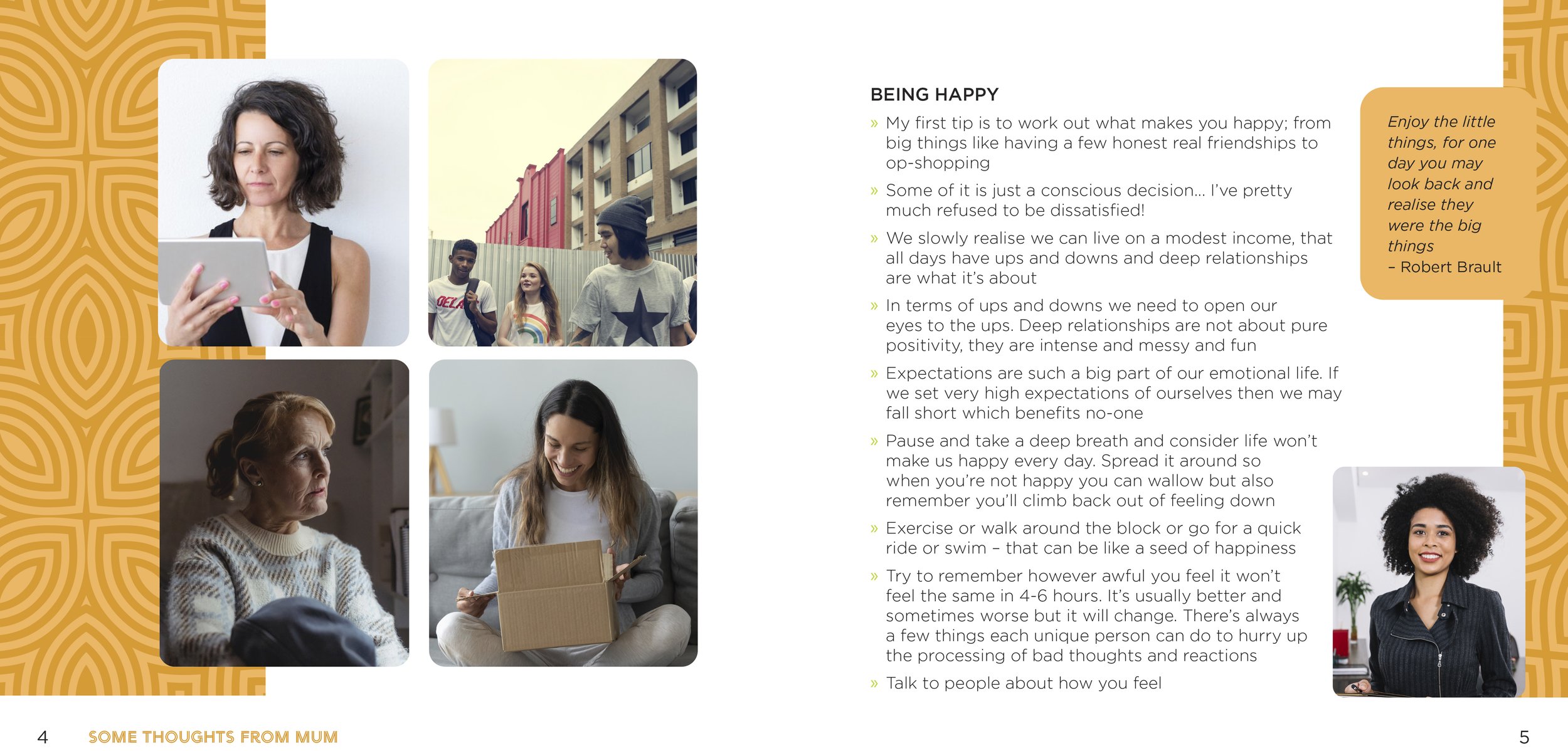 two page spread from a memory book with photos and some heartfelt words