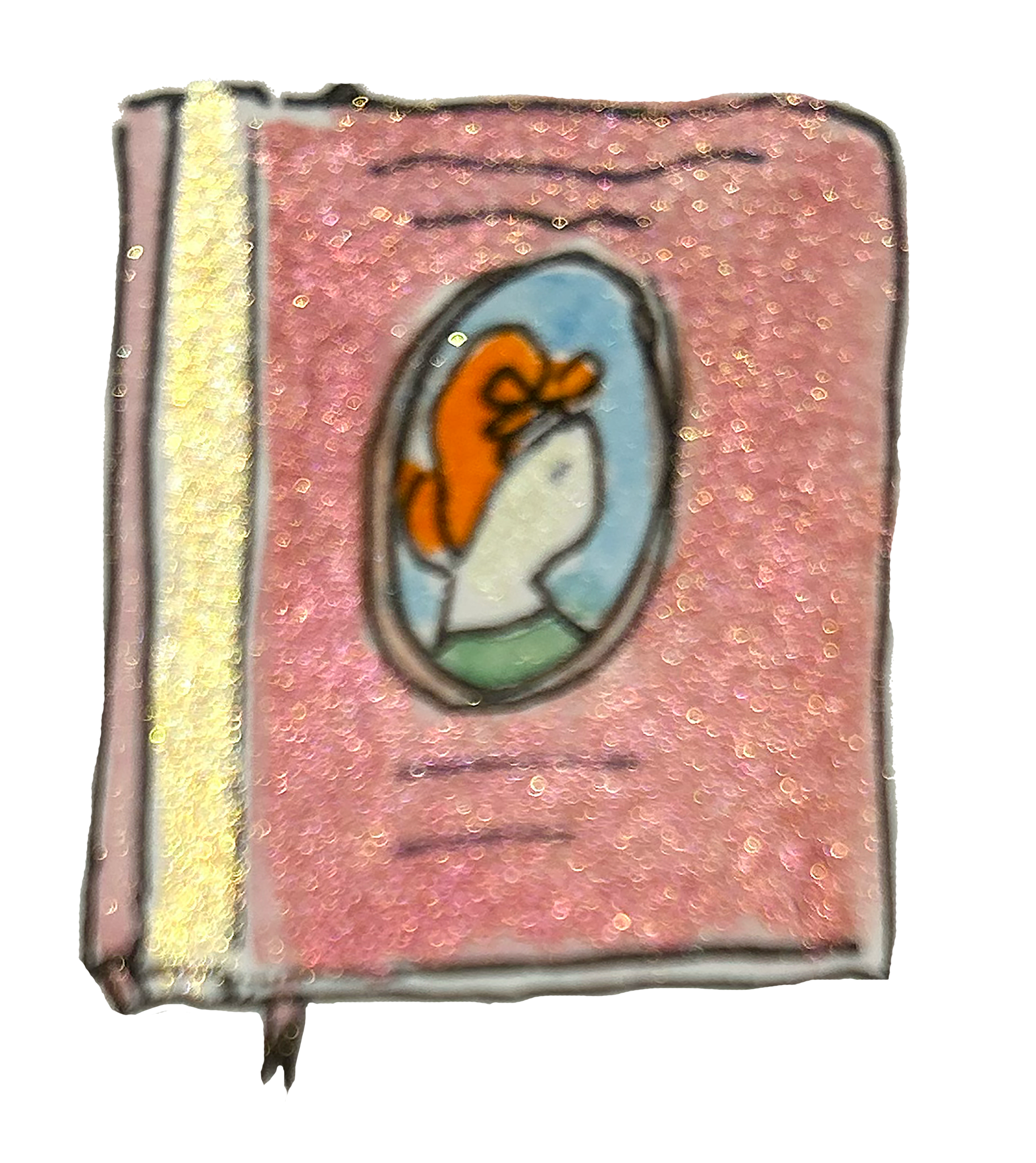 Sparkly watercolour illustration of a memory book