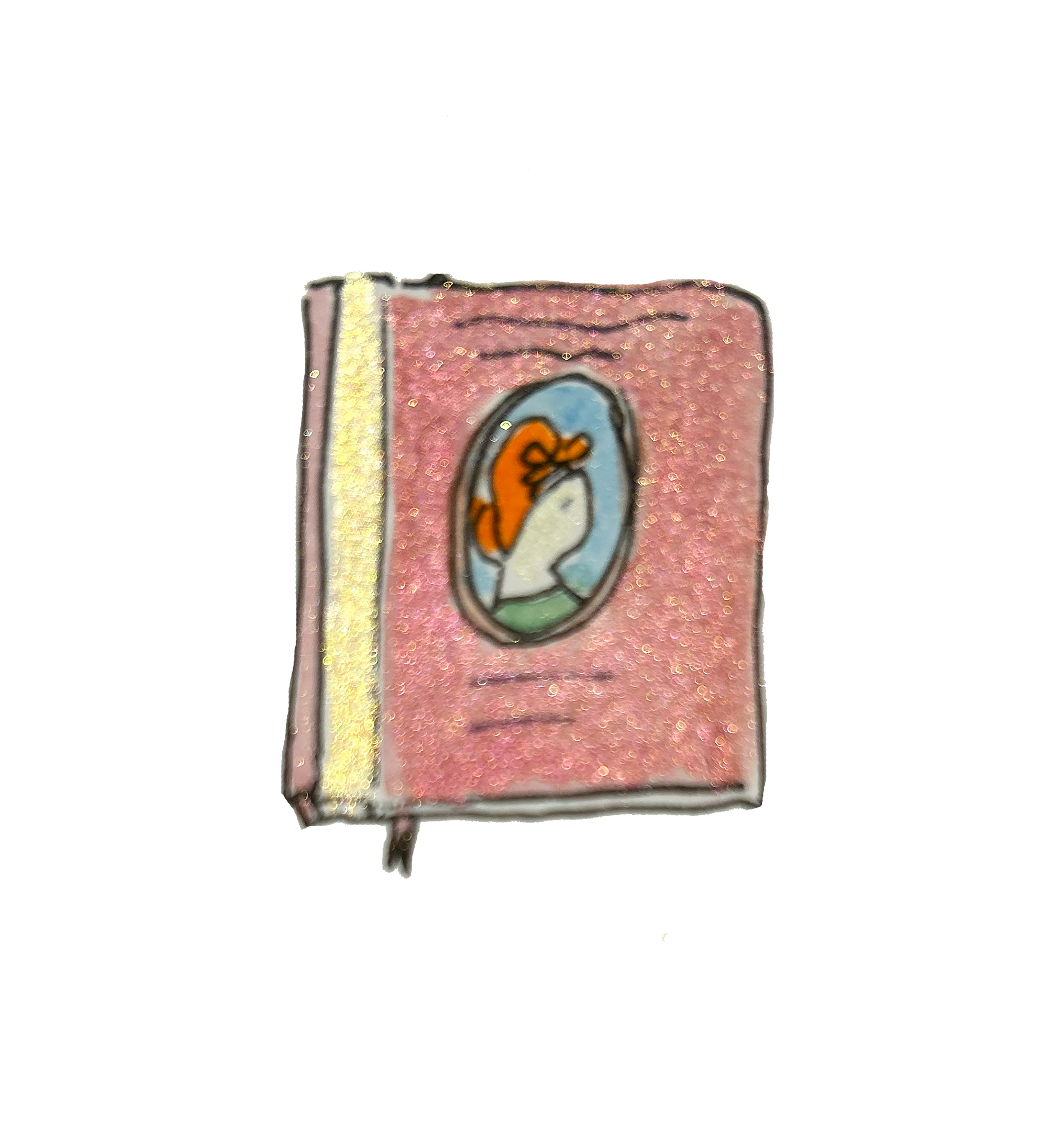 sparkly watercolour illustration of a book