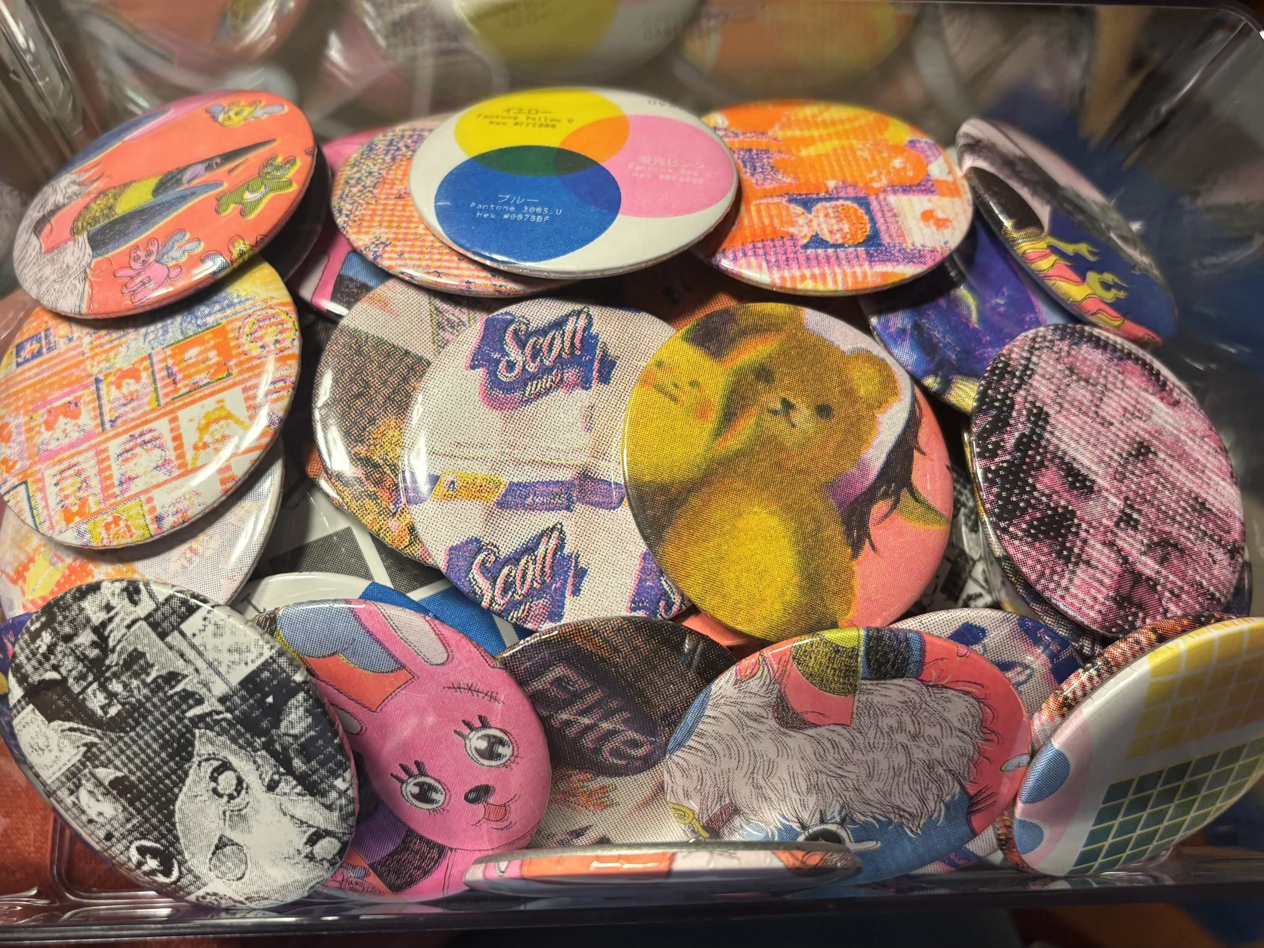 Set of 3 Risograph Misprint Buttons
