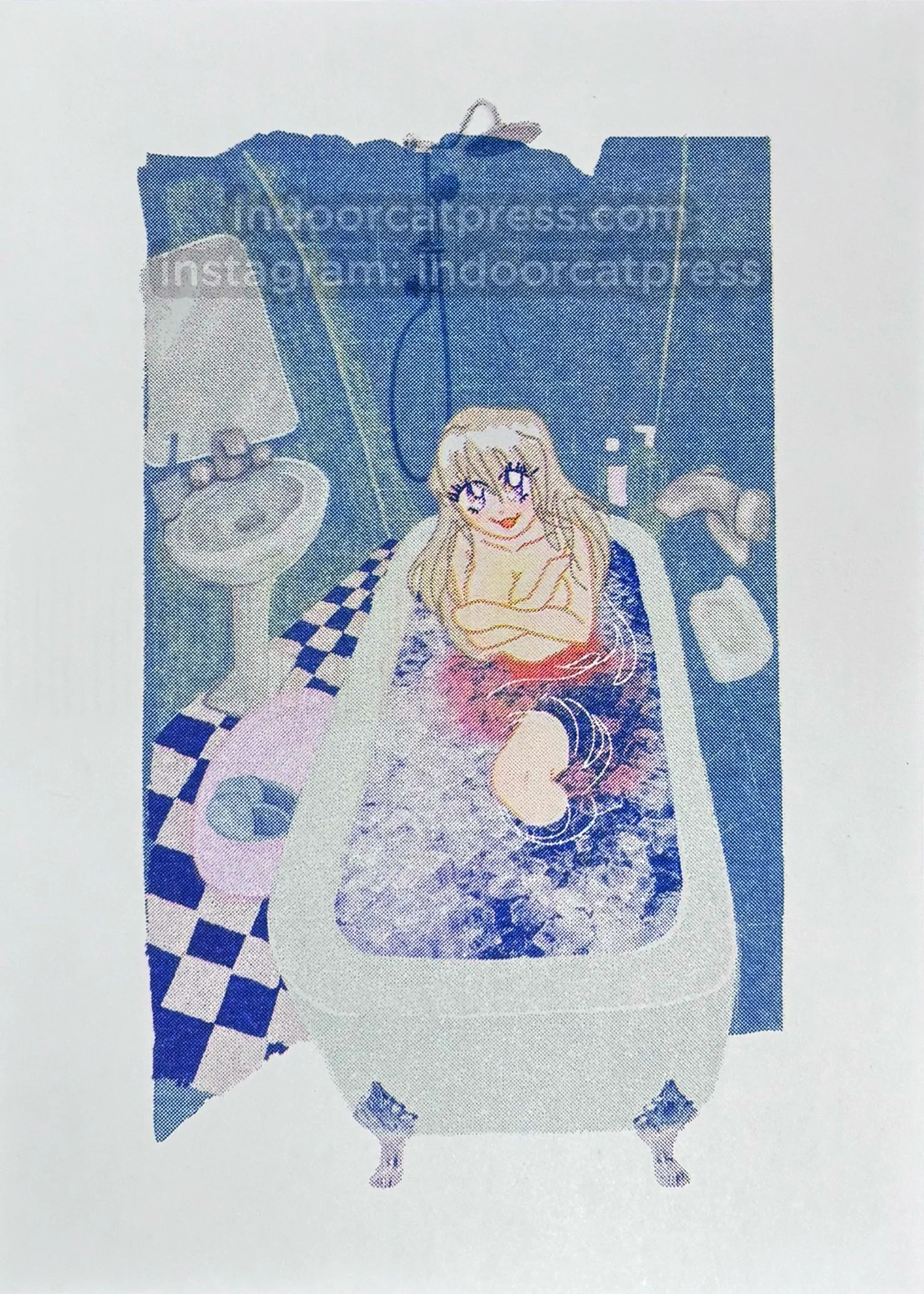 "Bath Time" Riso Print