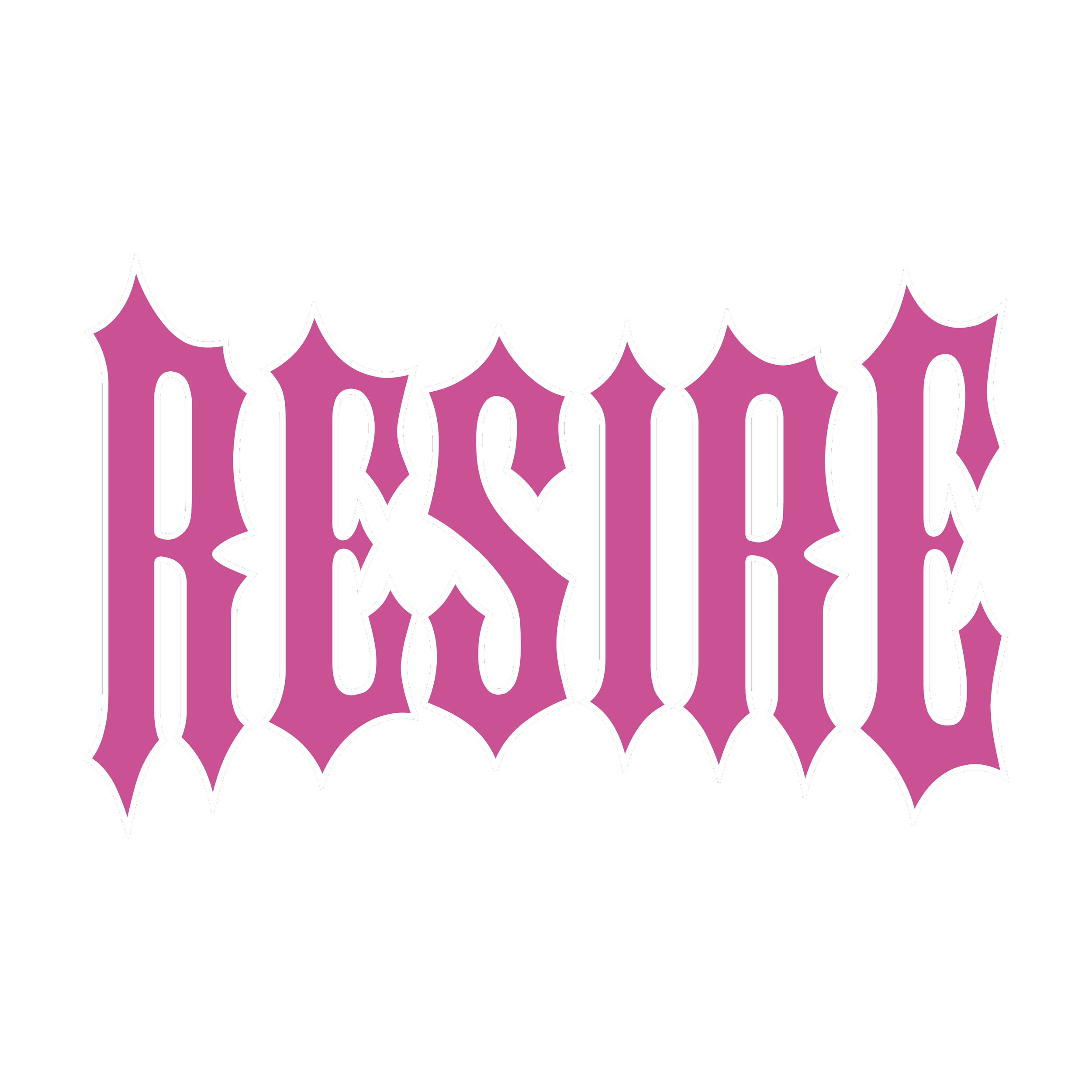 Stylized text spelling 'Reese' in purple with black and white outline on a black background.