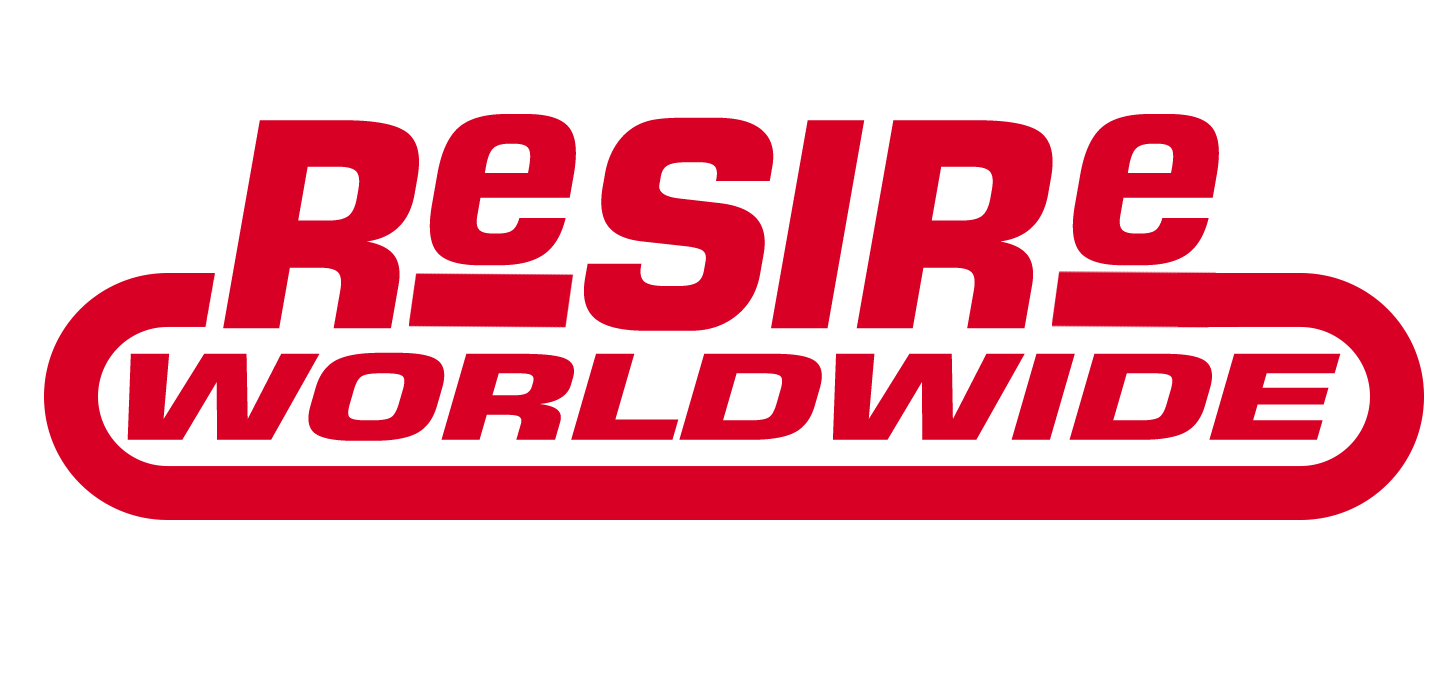 Resire Worldwide logo in red text with a black background.