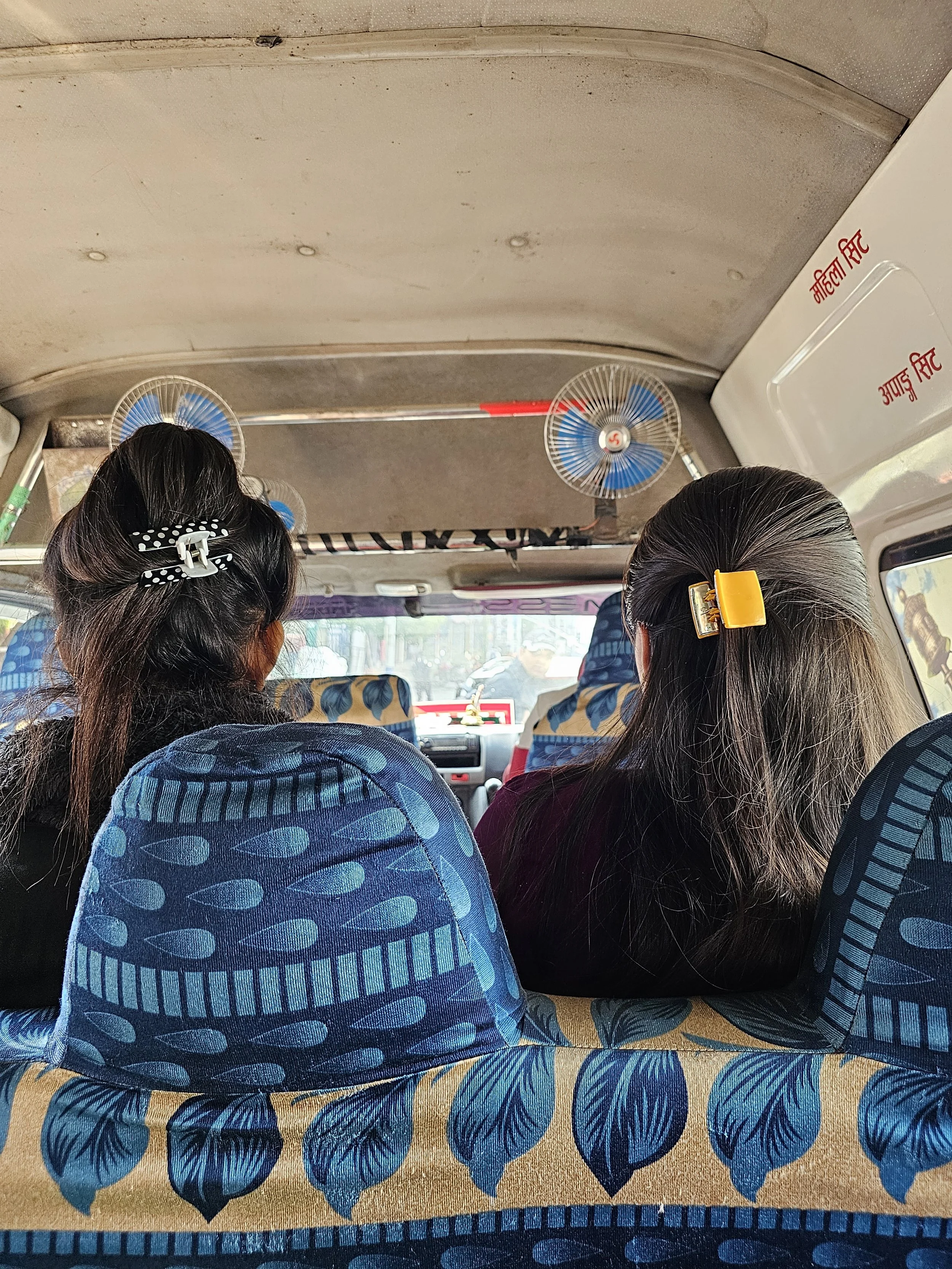 Hair clips in Nepalese women's hair 