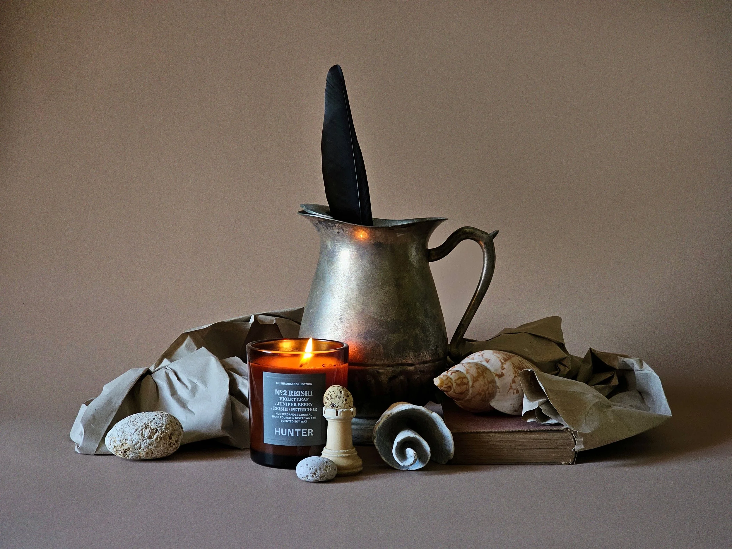 Still life with candle in Old Masters style