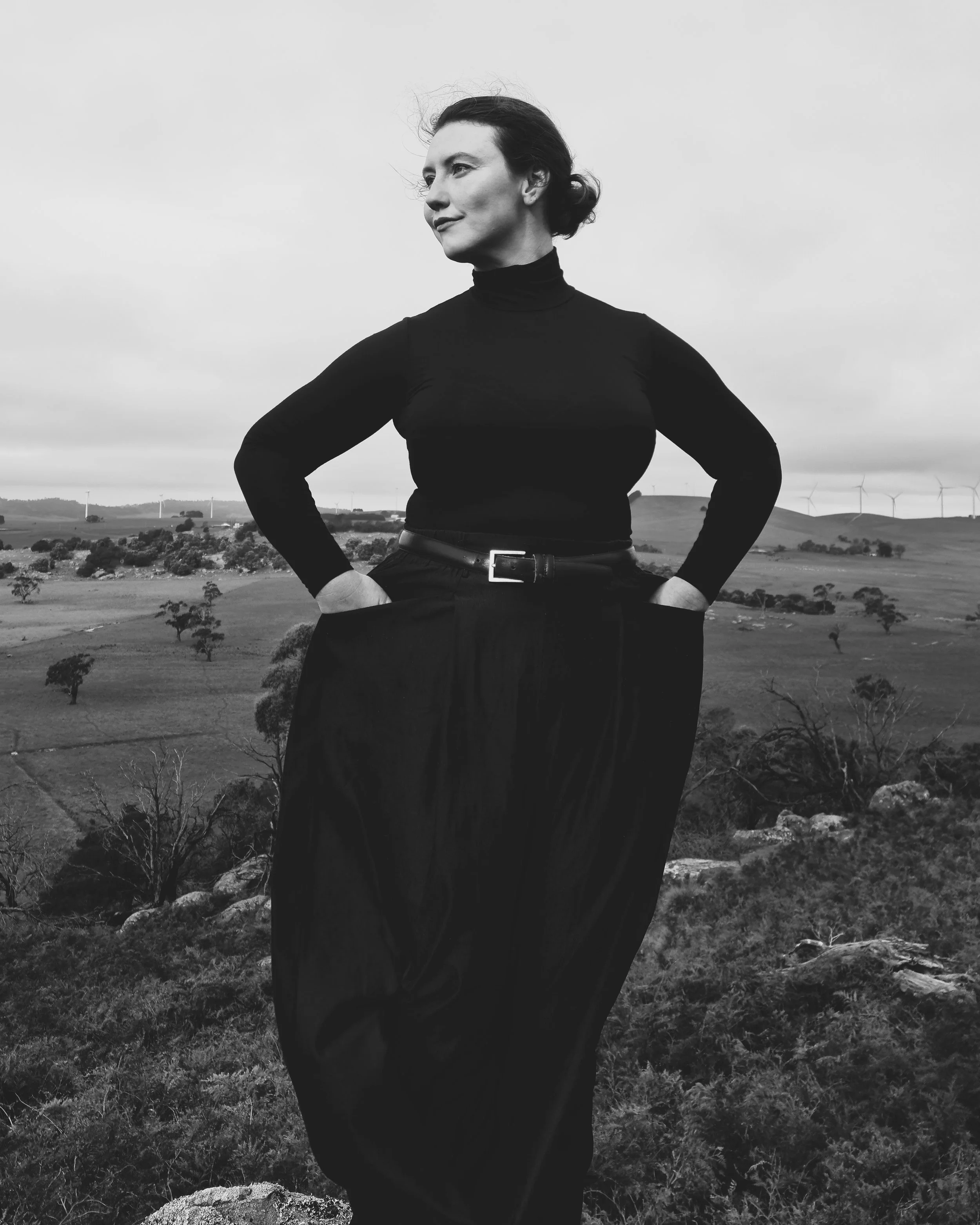portrait of a woman on top of a mountain in Australia