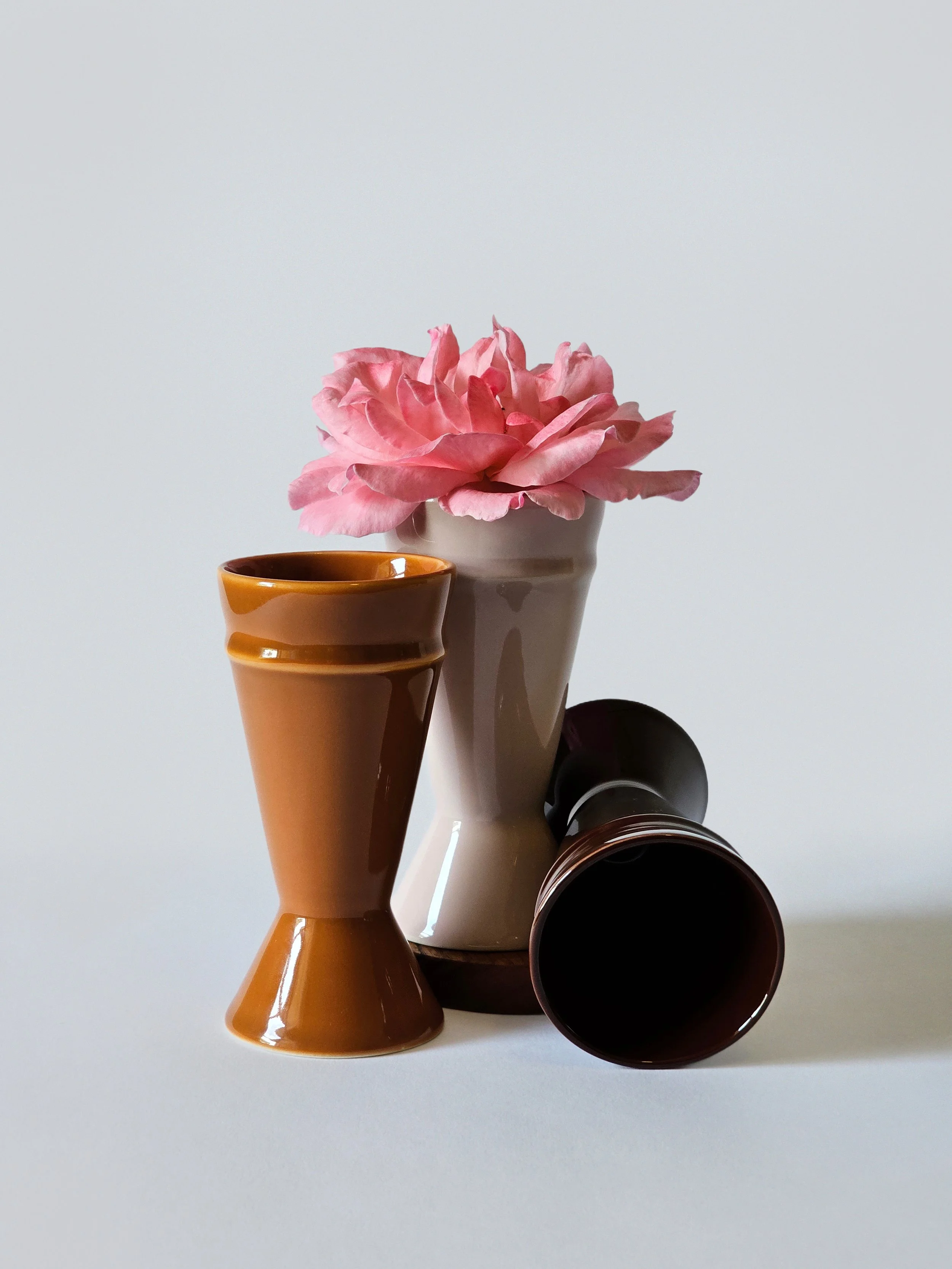 Three Mazagran coffee cups 