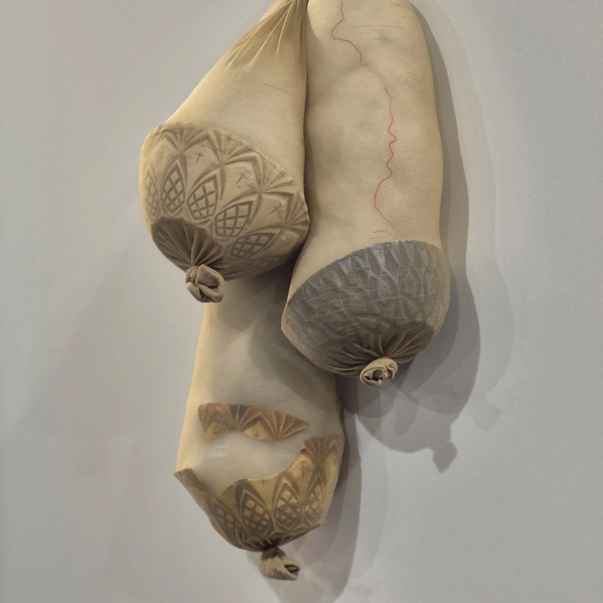 A stream of breasts endlessly pouring from a glass sky