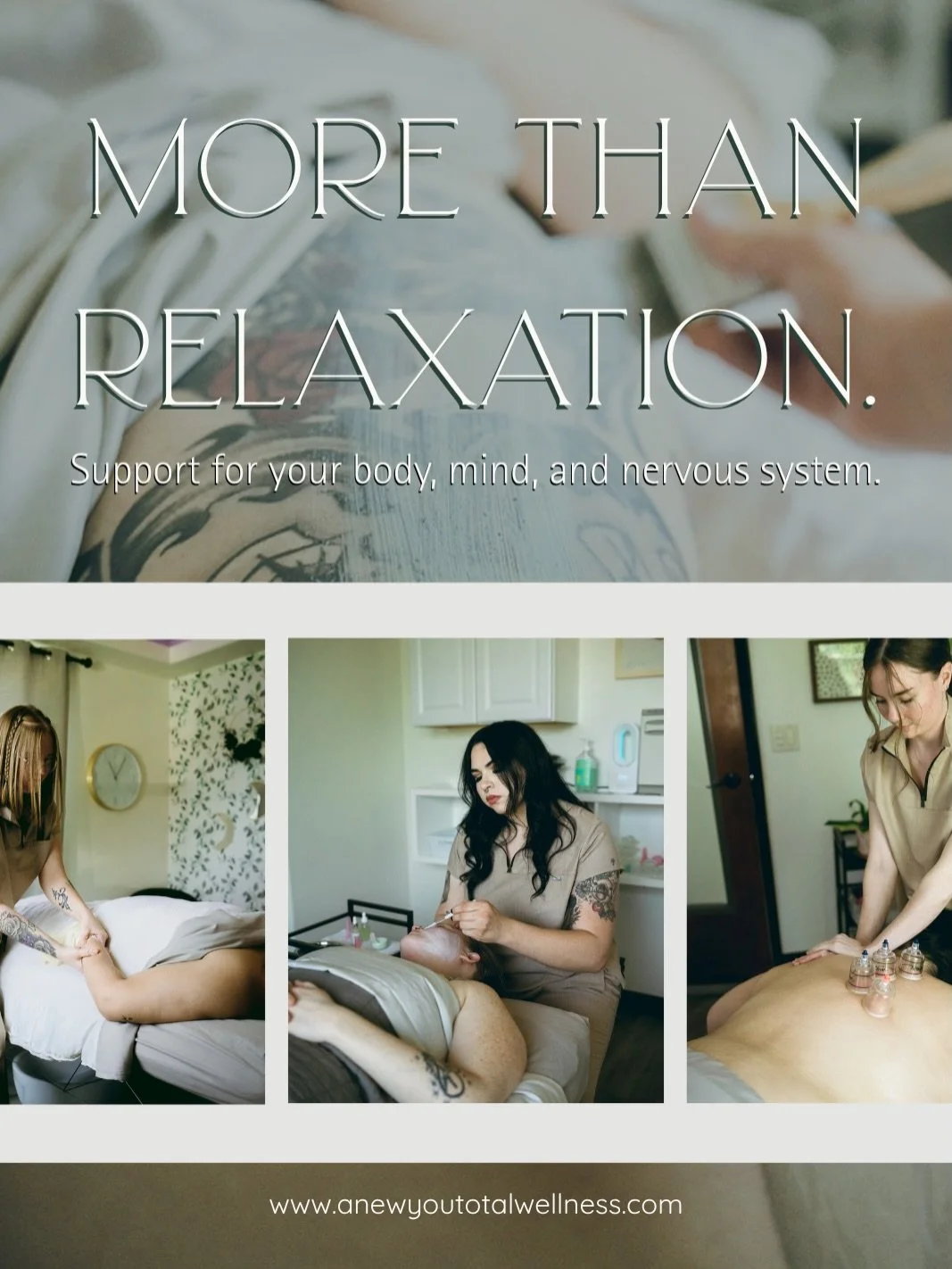 More than relaxation.

Massage is support for the body, mind, and nervous system.

It&rsquo;s the tight shoulders finally softening.
The stress your body has been carrying finally easing.
The deep breath you didn&rsquo;t realize you needed.
The momen