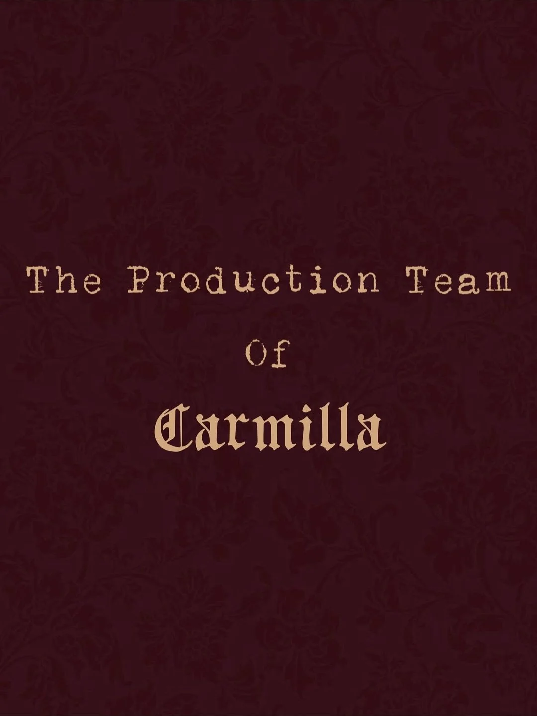 Meet the Production team behind SSG&rsquo;s upcoming production Carmilla!✨