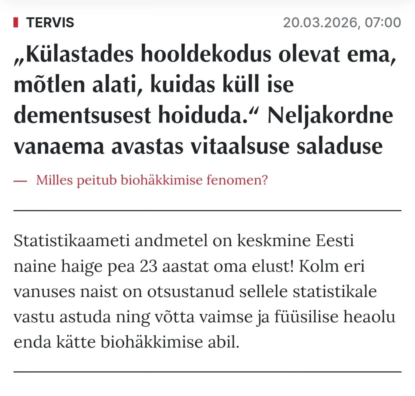 @ajakirieestinaine avaldas t&auml;na artikli kolme naise bioh&auml;kkimise kogemusest ja kuidas see nende elu ja tervist on paremaks teinud. 

Kaks nendest osalesid ka minu Bioh&auml;kkides Energiliseks programmis 😍.

Soovitan sul kindlasti lugeda D