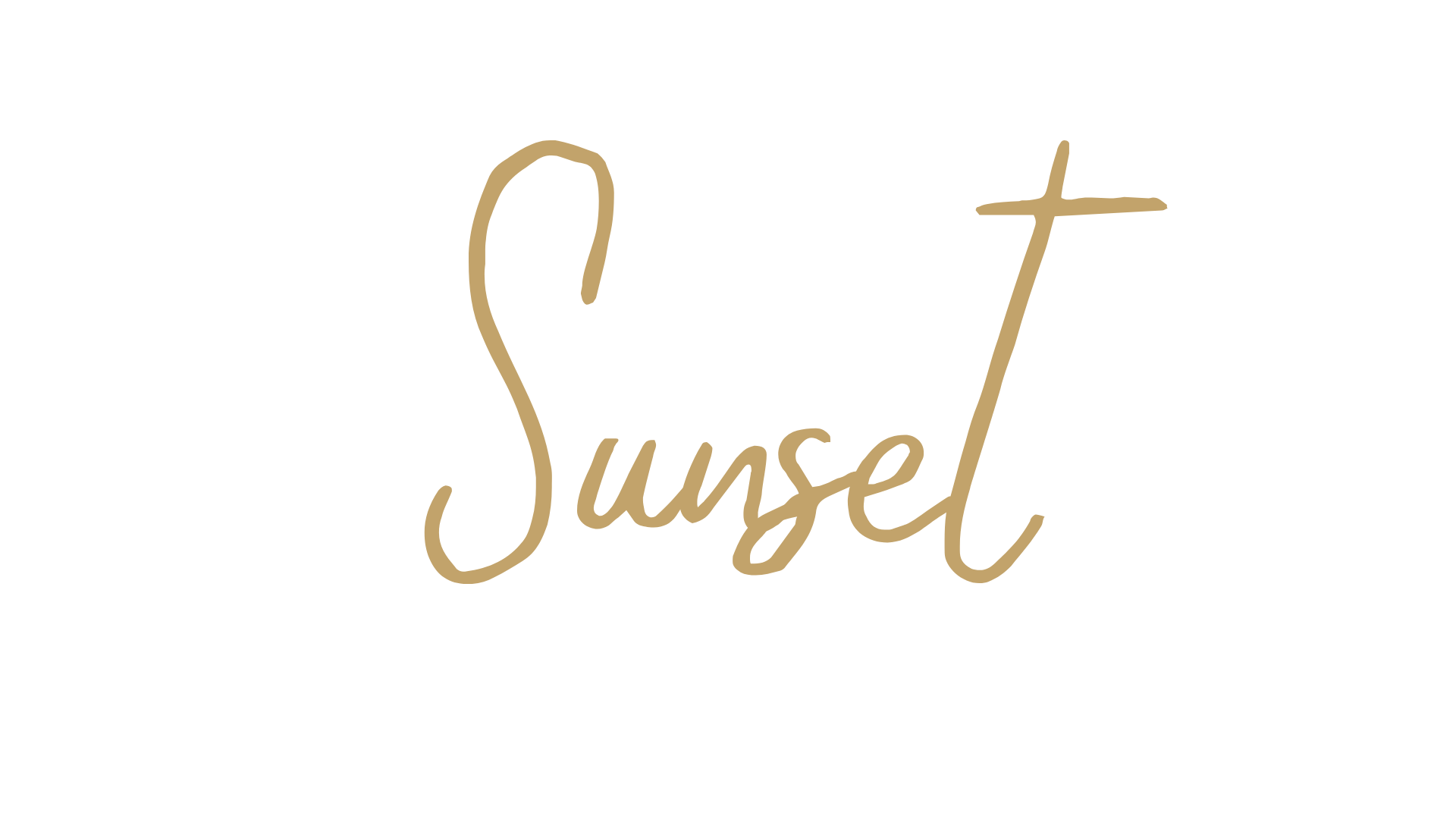 夕日とサンセットの文字デザイン