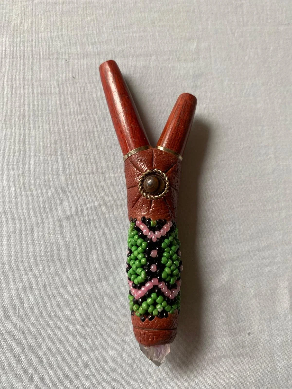 Blood Wood Shipibo Bead Kuripe