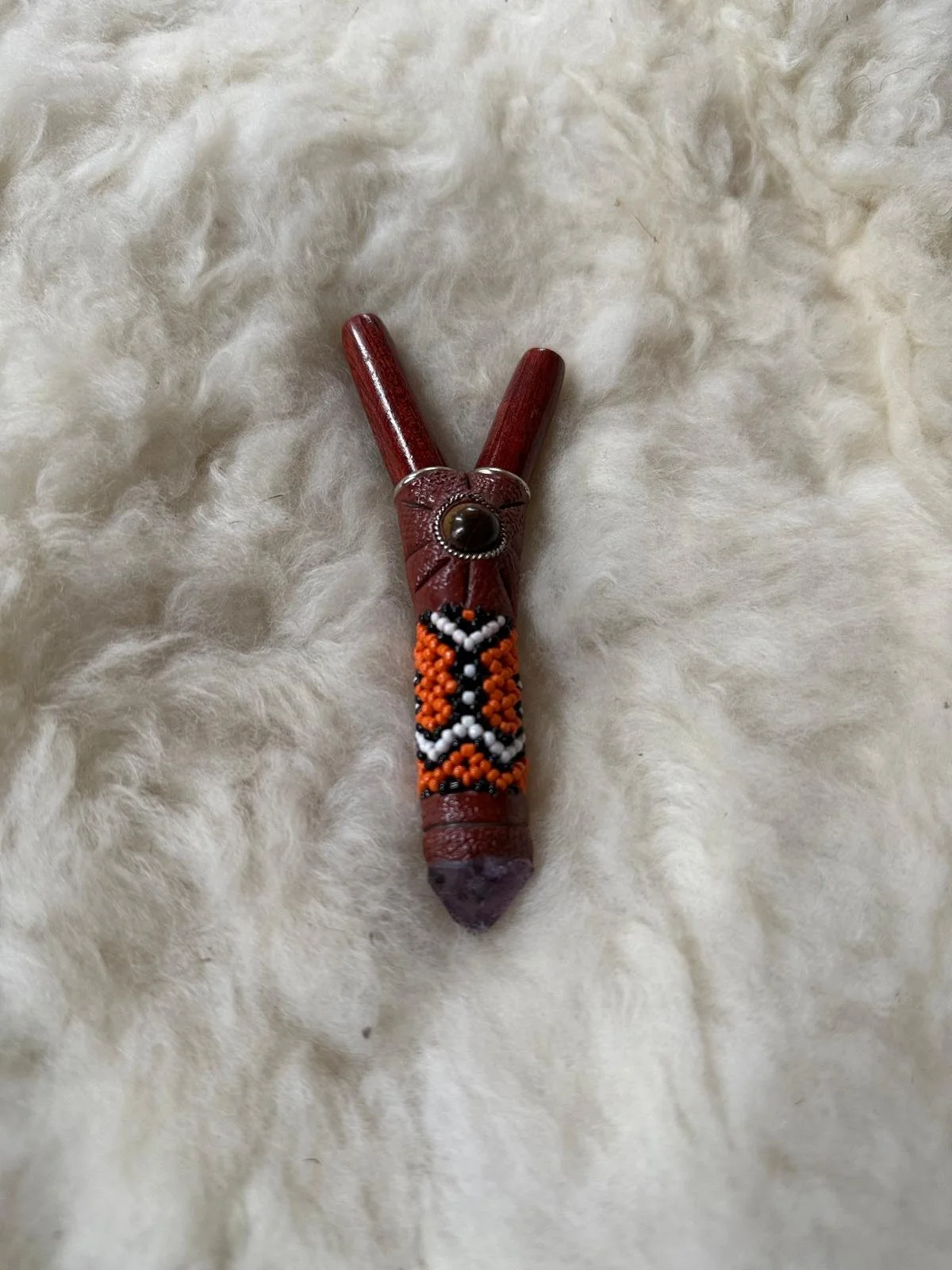 Shipibo Bloodwood Amethyst Kuripe