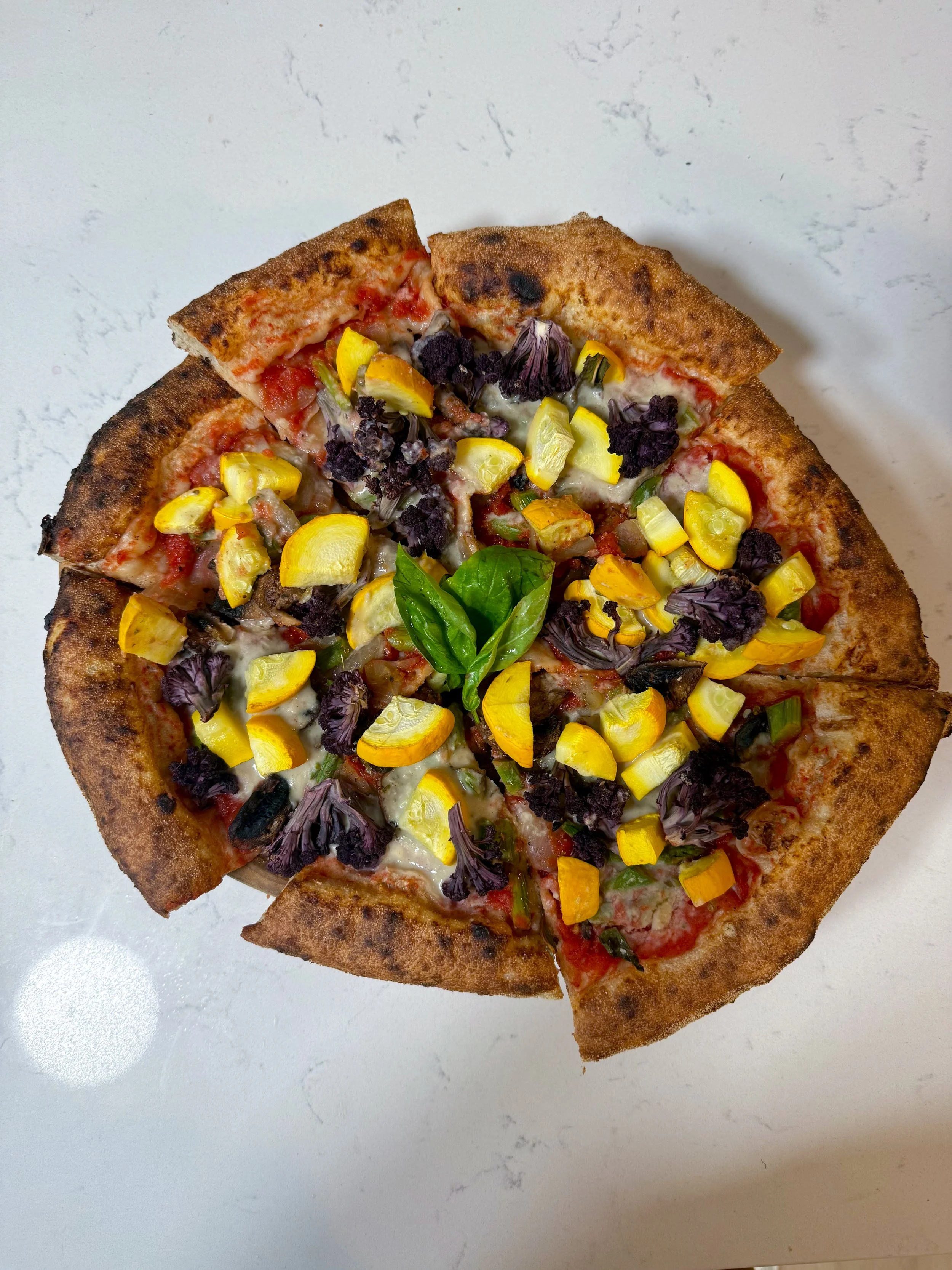 Creamy Bean &amp; Veggie Pizza
