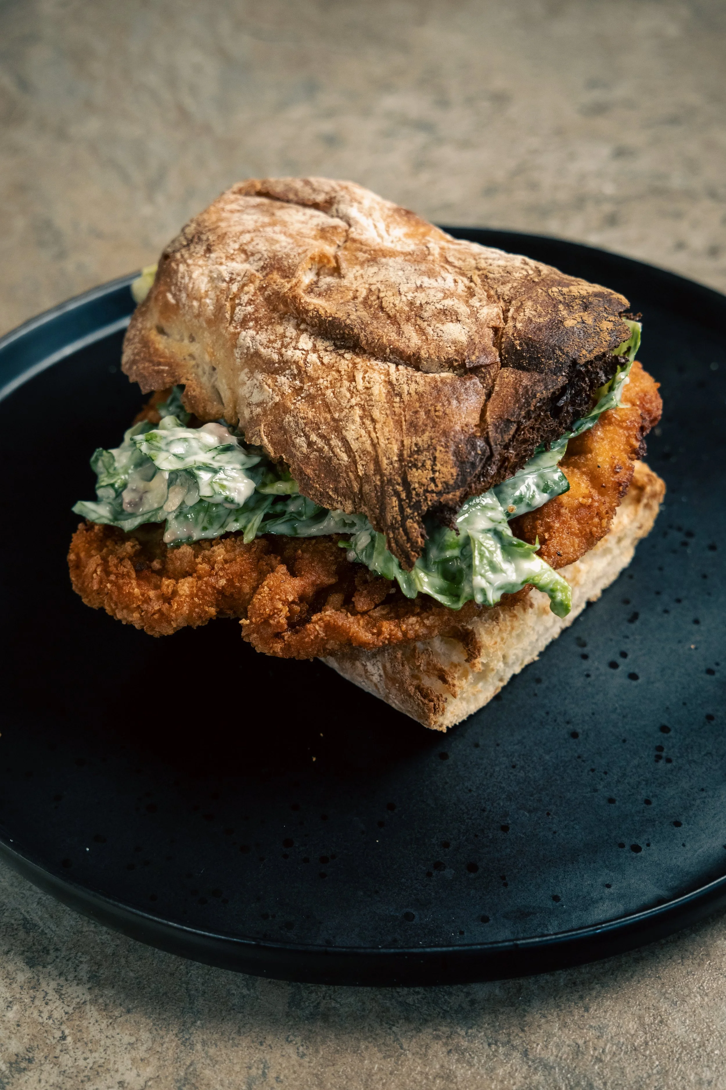 Myles Stephenson’s Chicken Caesar Schnitzel Sandwich