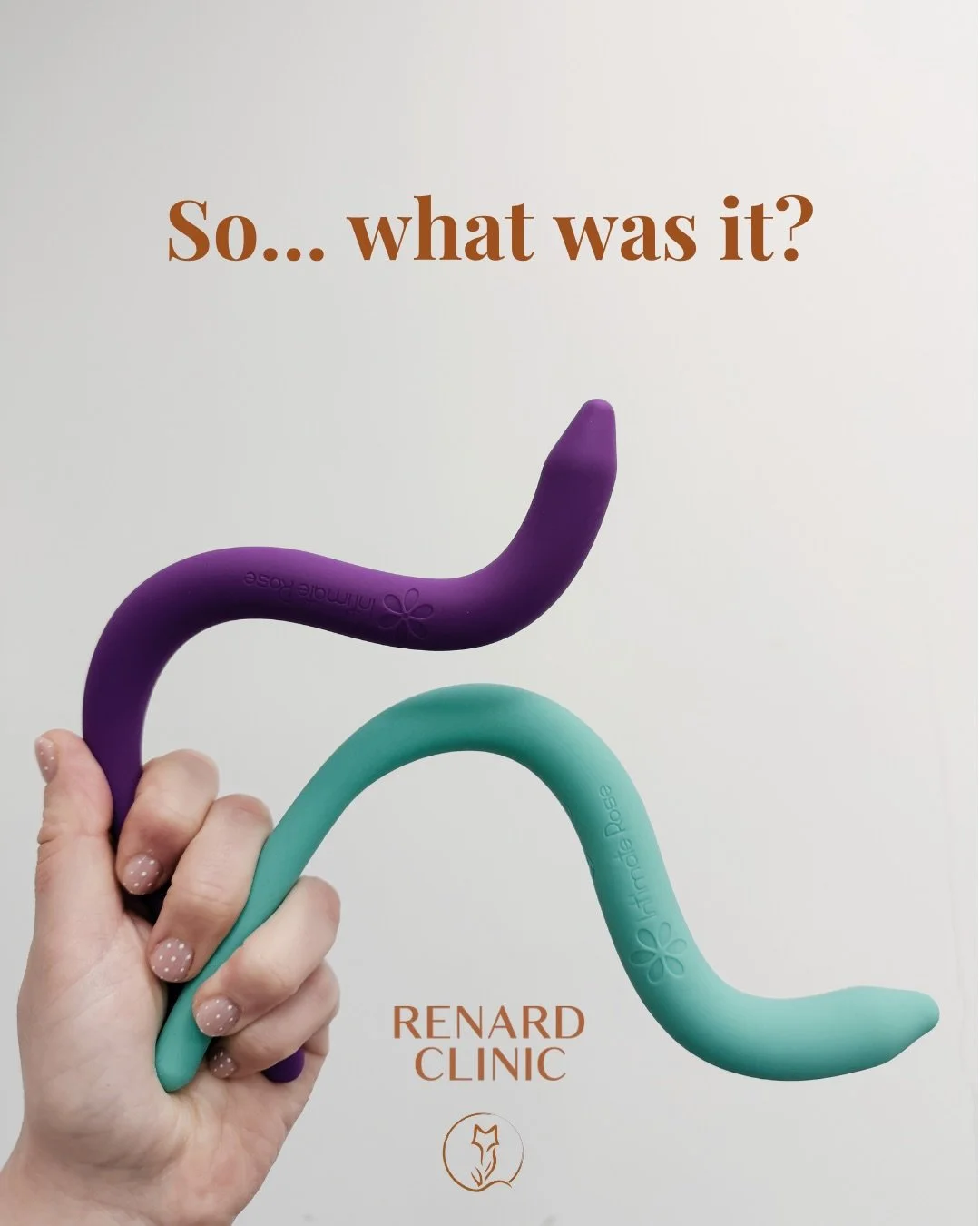 So&hellip; what was it? 👀

These are pelvic wands (sometimes called pelvic therapy wands).

They&rsquo;re tools we can use in pelvic health physiotherapy, either externally or internally, to help release tension in the pelvic floor muscles.

Dependi