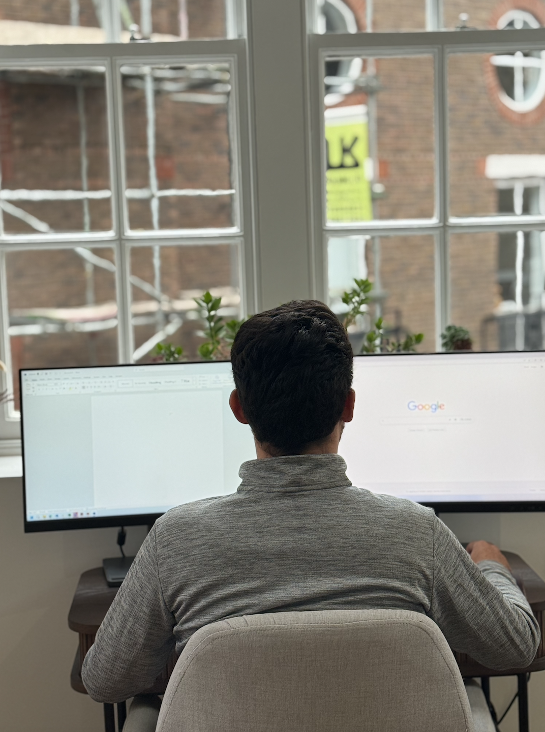 trader sitting having pelvic health issues