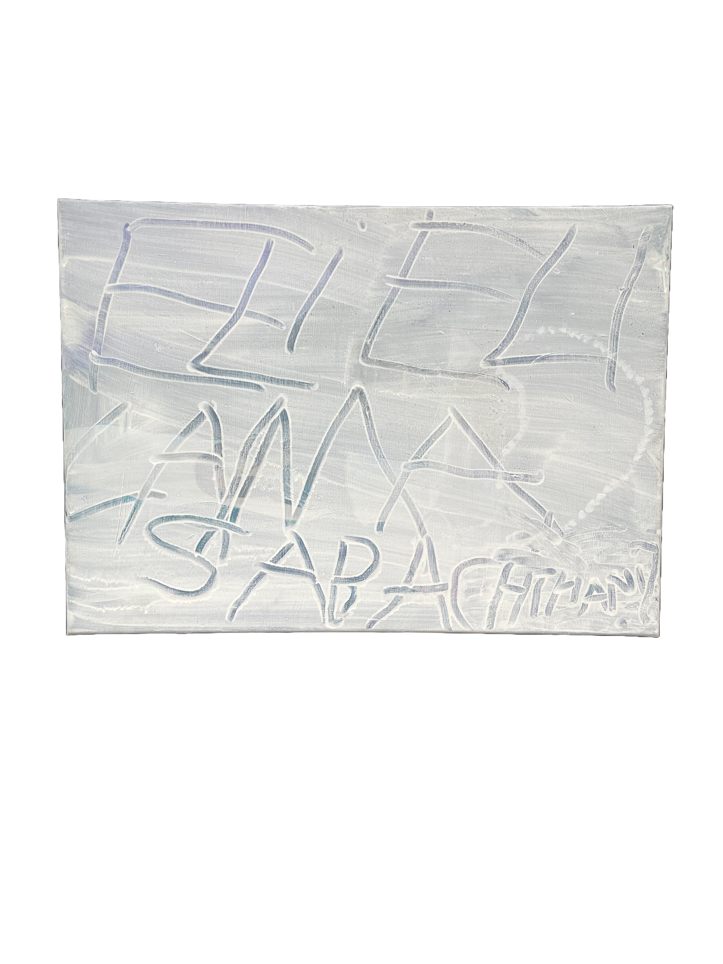 ELI ELI LAMA SABACHTHANI?!, 2023, wall paint and oil on canvas - 50 x 70 cm
