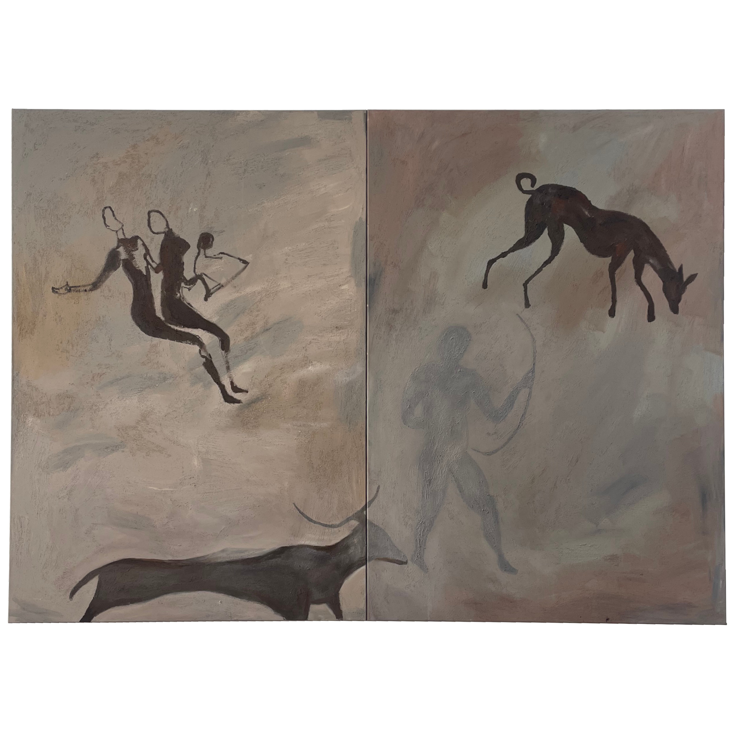 Tassili n'Ajjer Rock Painting, 2023
pigment, oil paint and sand on canvas — 200 x 280 cm