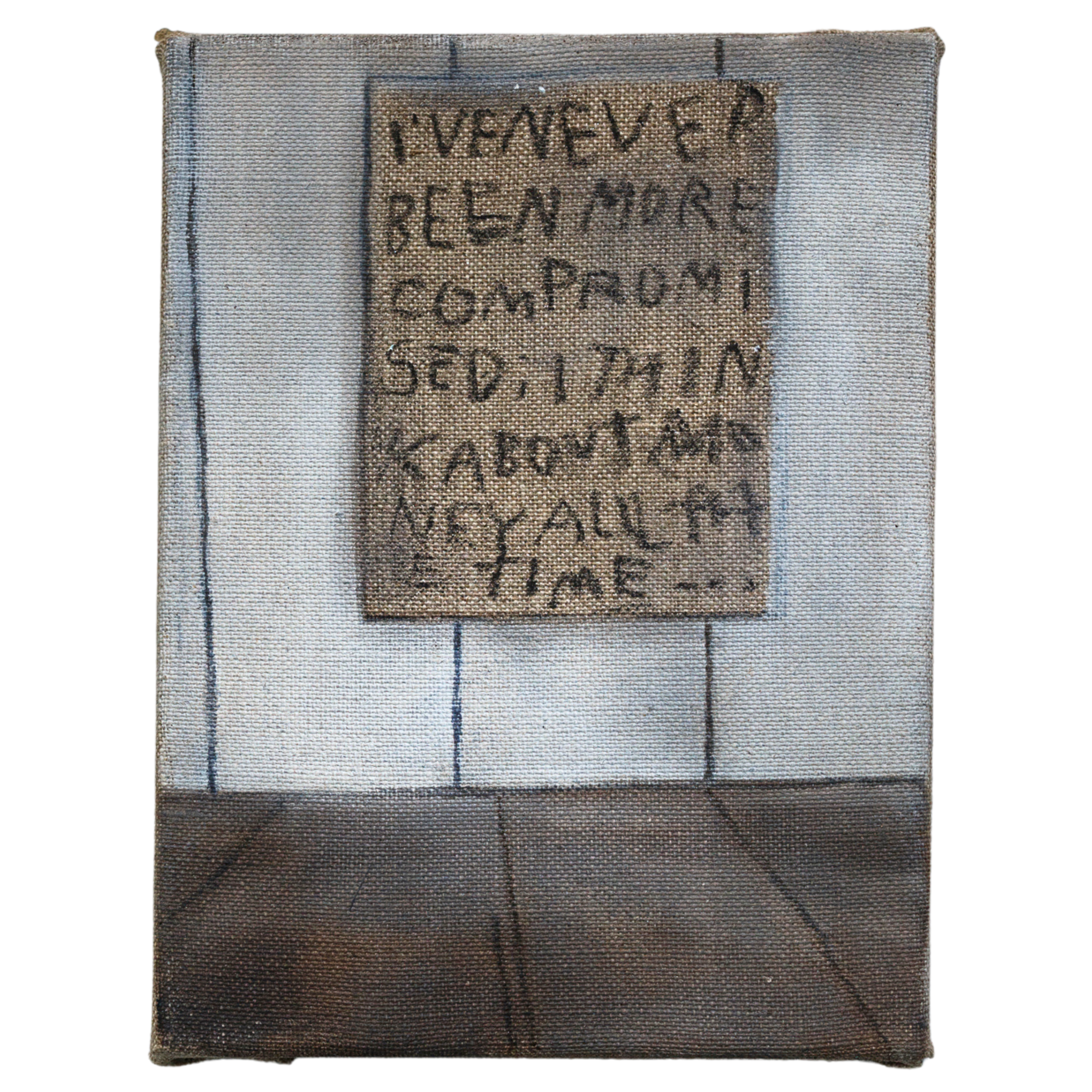 Compromised (meta), 2025
Charcoal and oil on canvas — 24 x 18 c