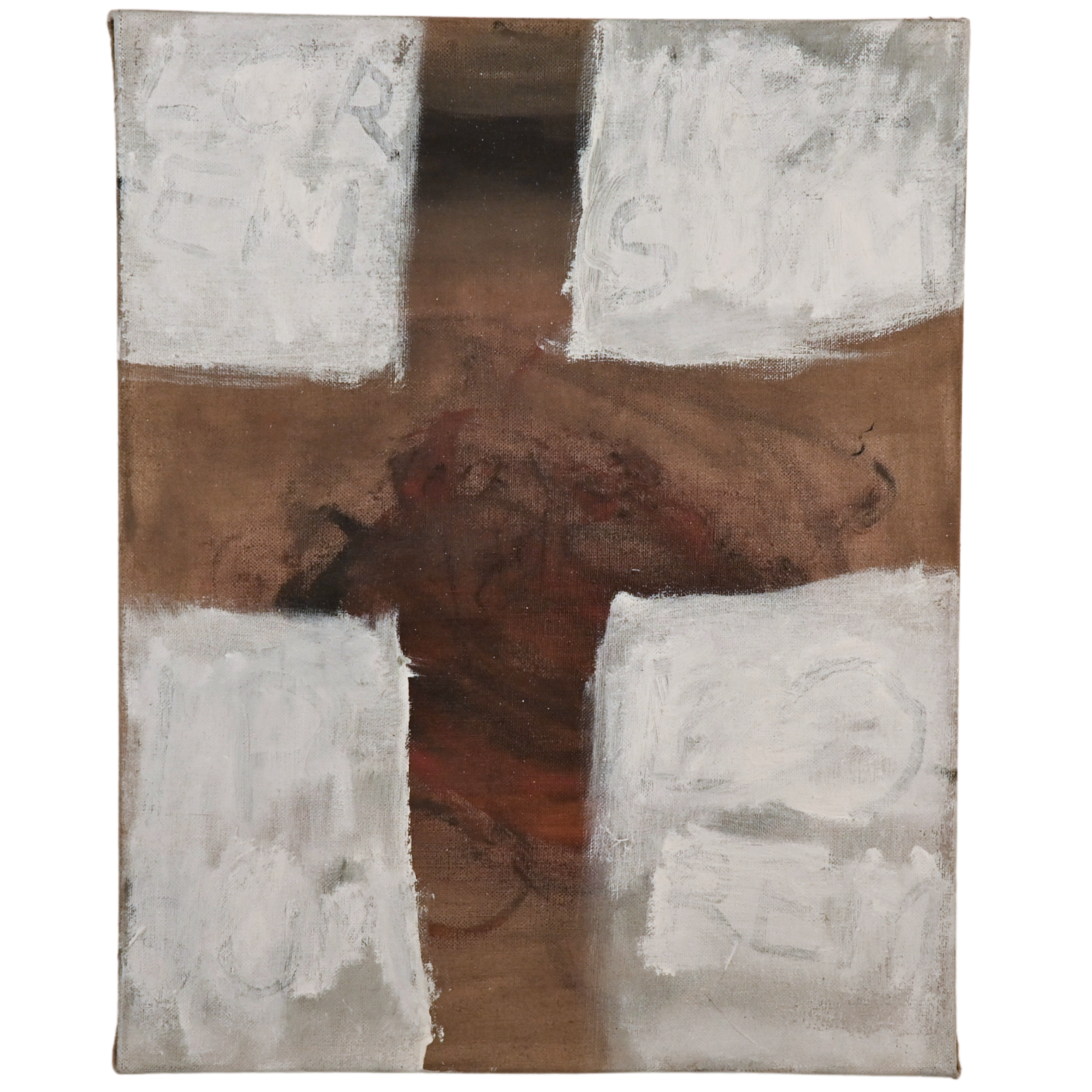 (Lorem Ipsum) Cross, 2025
Sand, pigment, oil on canvas — 50 x 40 cm
