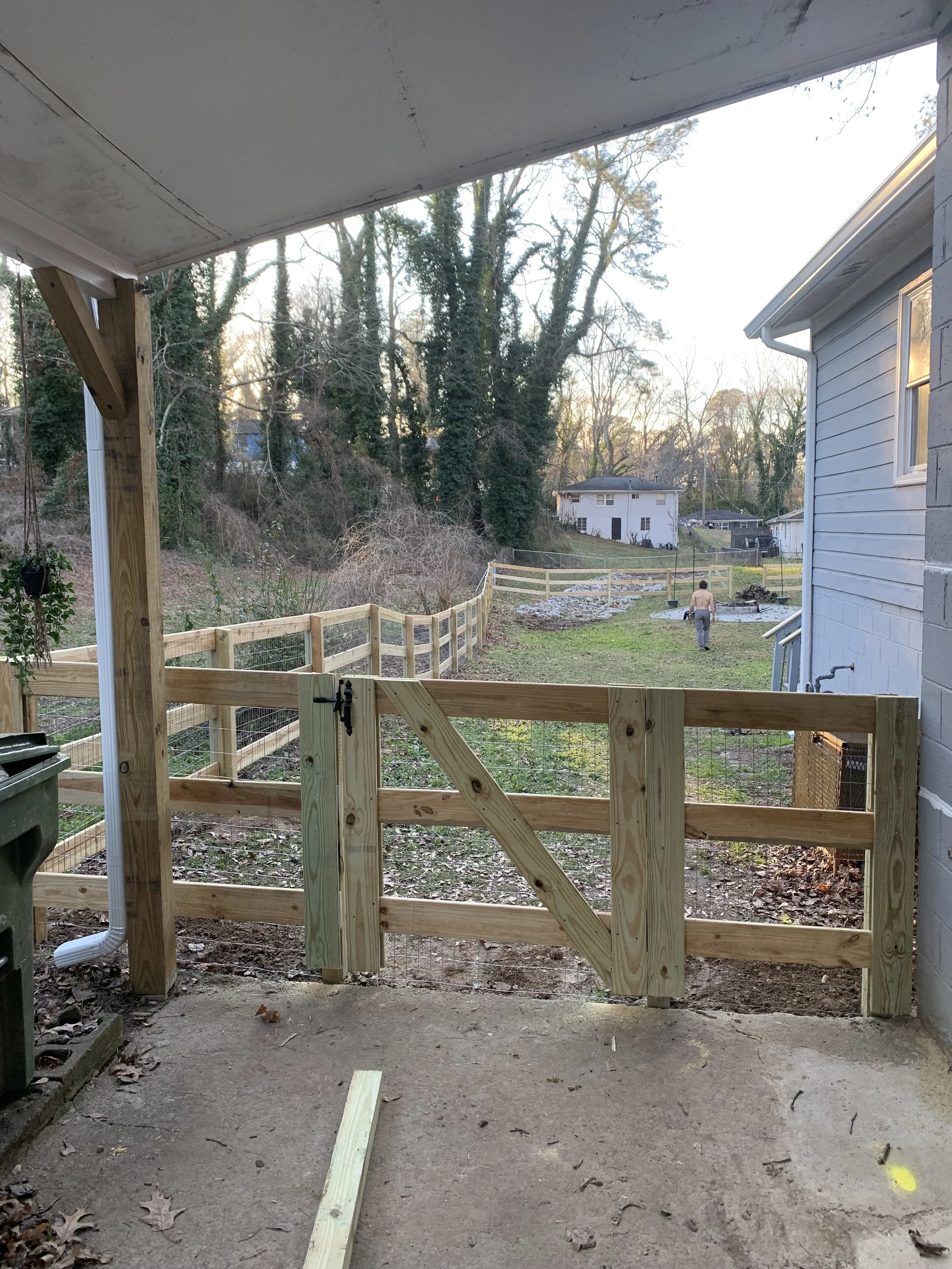 3 Board Ranch Rail Fence 4ft high with Dogwire mesh and Deck Repair