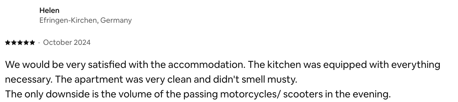 Avaliação de hóspede no Airbnb