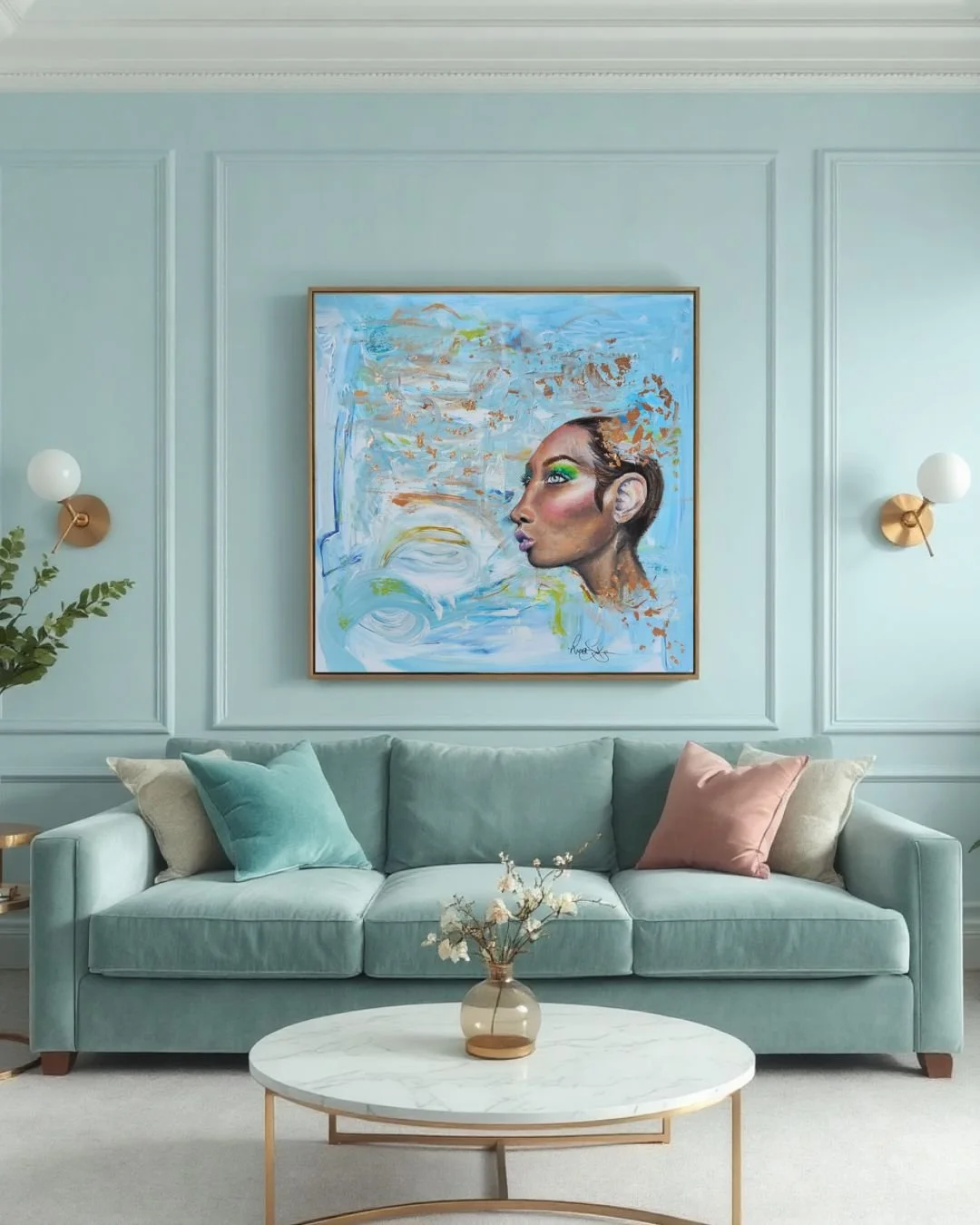 Vanishing Muse – Original Painting of Unraveling, Presence & Impermanence | 50×50 cm