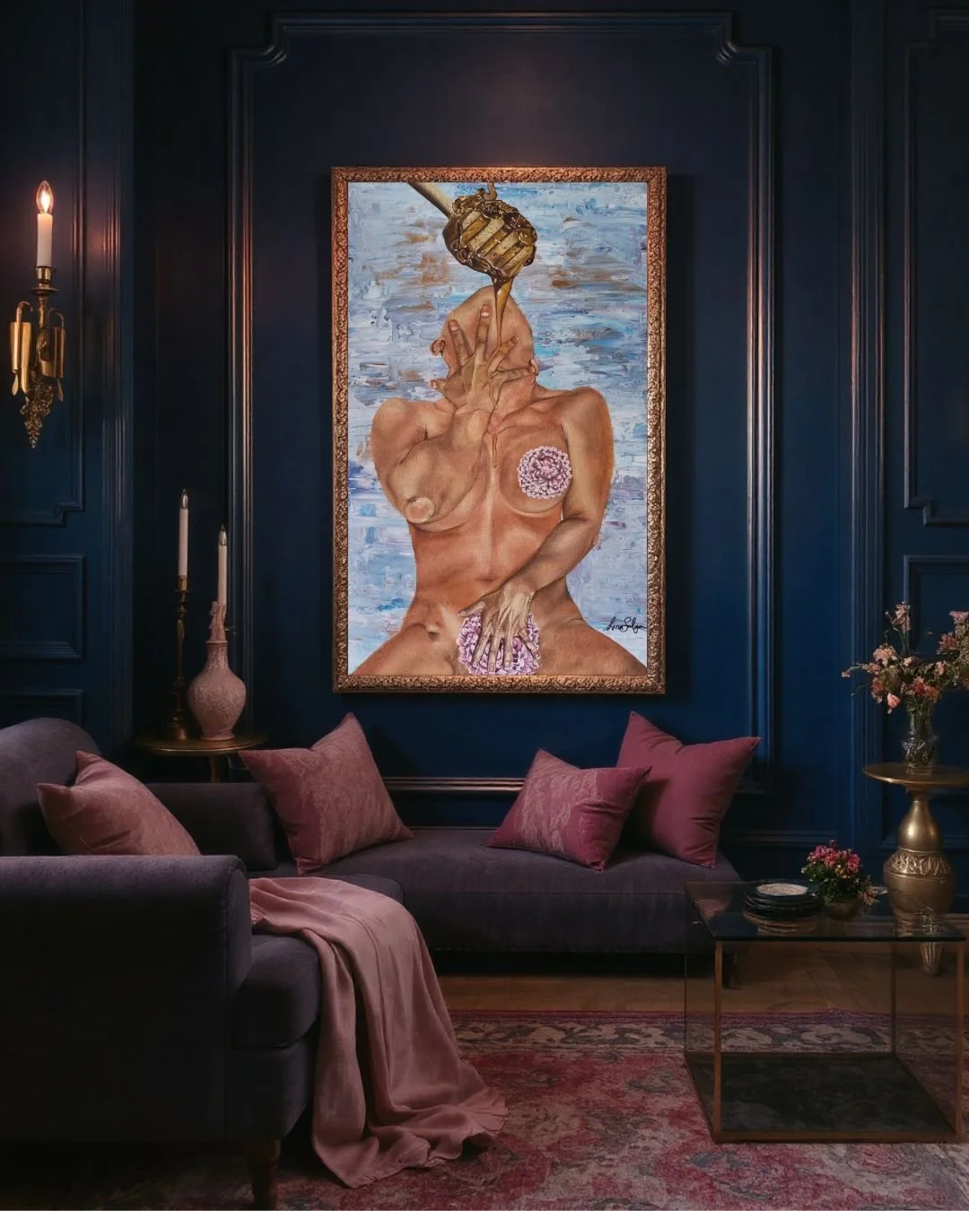 The Dark Feminine – Stretched Canvas Print of Pleasure, Self-Love & Empowerment