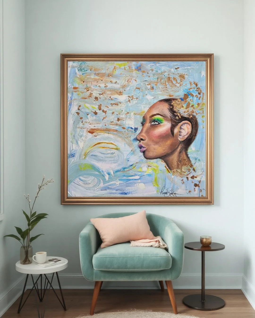 Vanishing Muse – Stretched Canvas Print of Unraveling & Presence