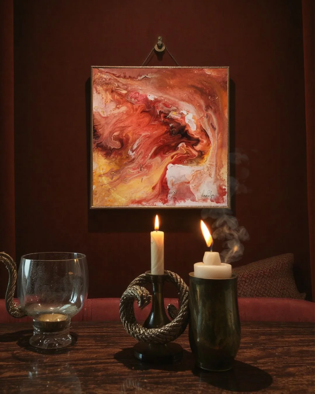 Dragon Fire – Original Painting of Passion, Leadership & Untamed Creation | 40×40 cm