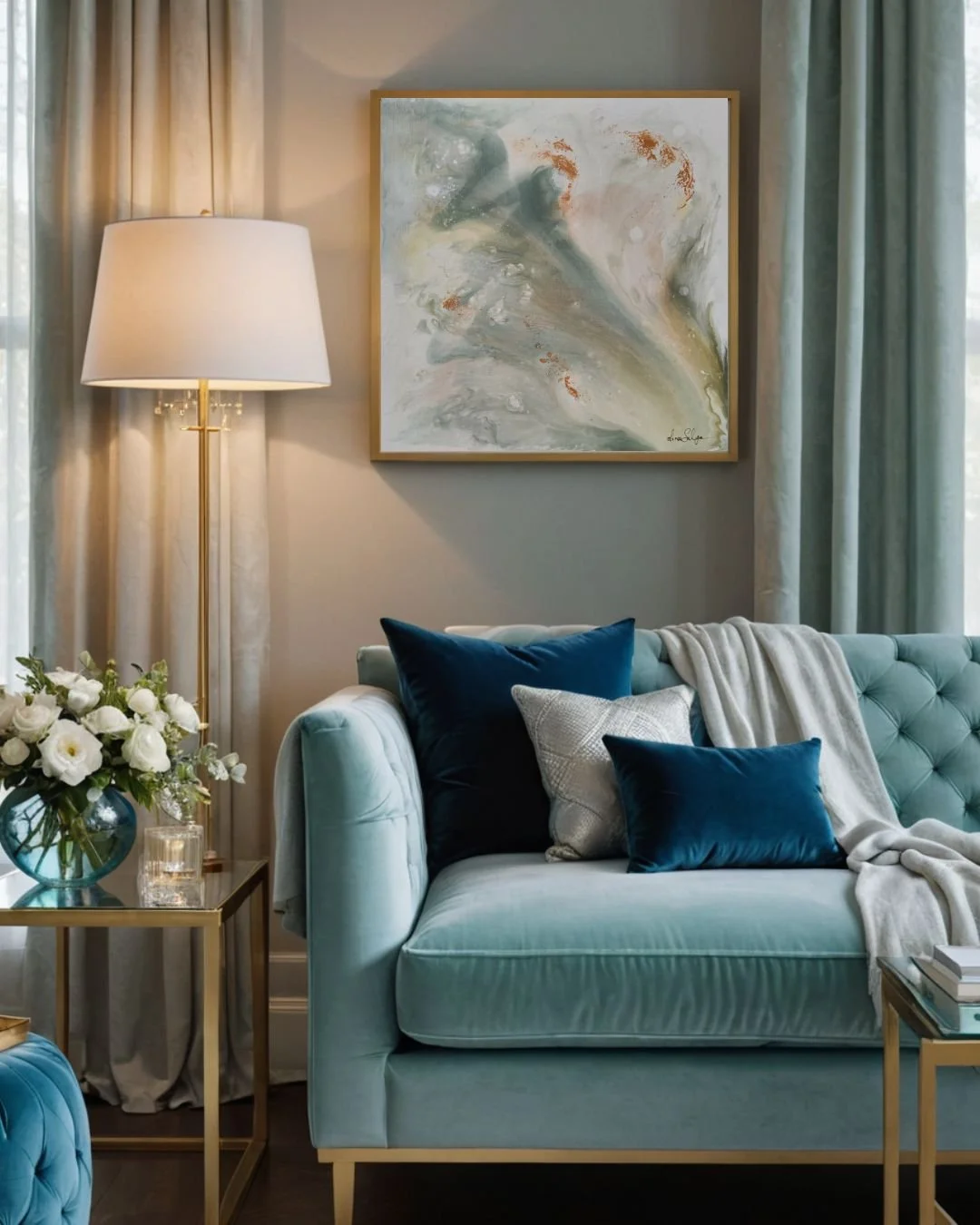 Seaweed – Original Painting of Emotional Flow, Lightness & Freedom | 40×40 cm