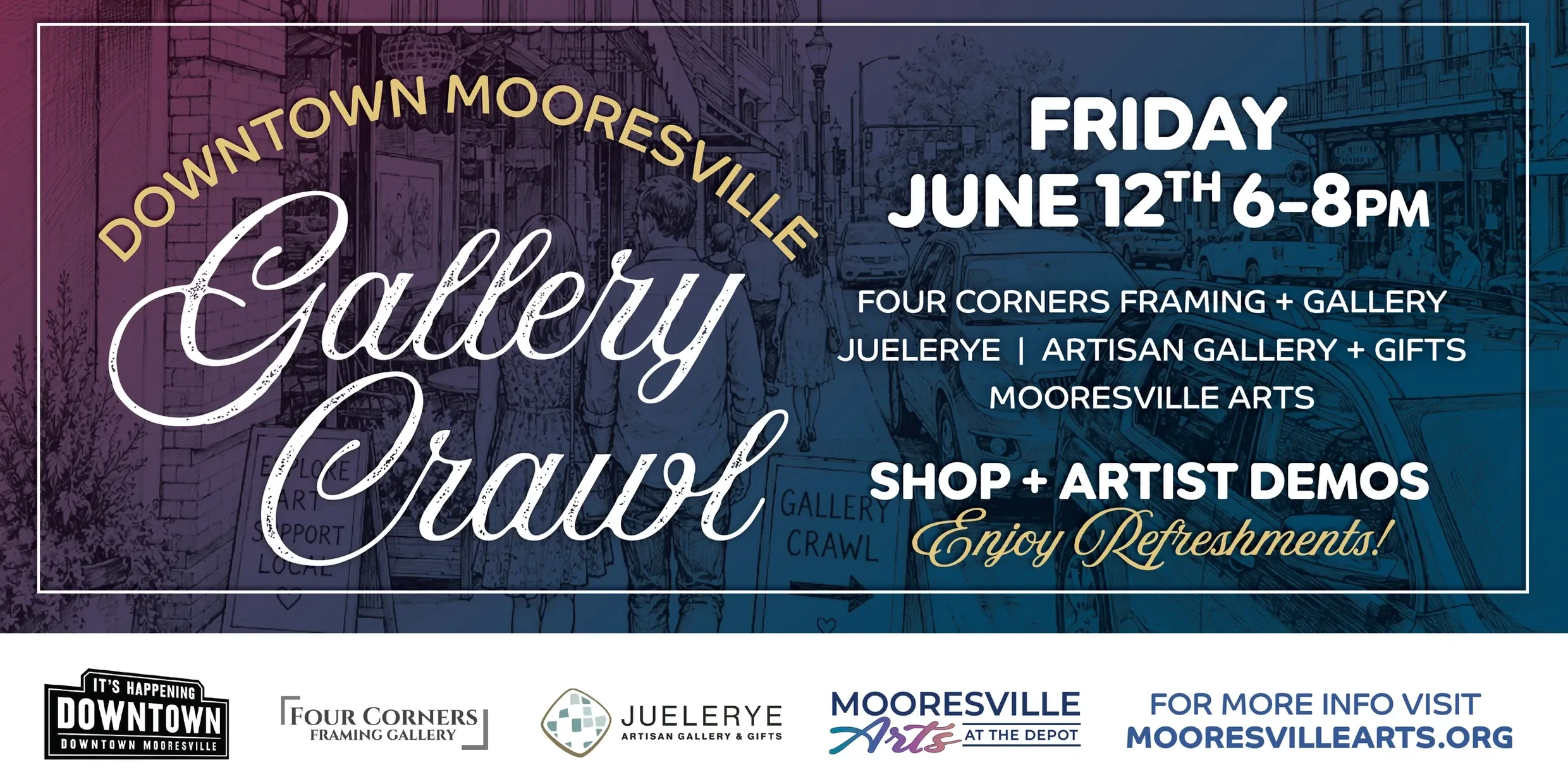 Gallery Crawl with Four Corners Framing Gallery