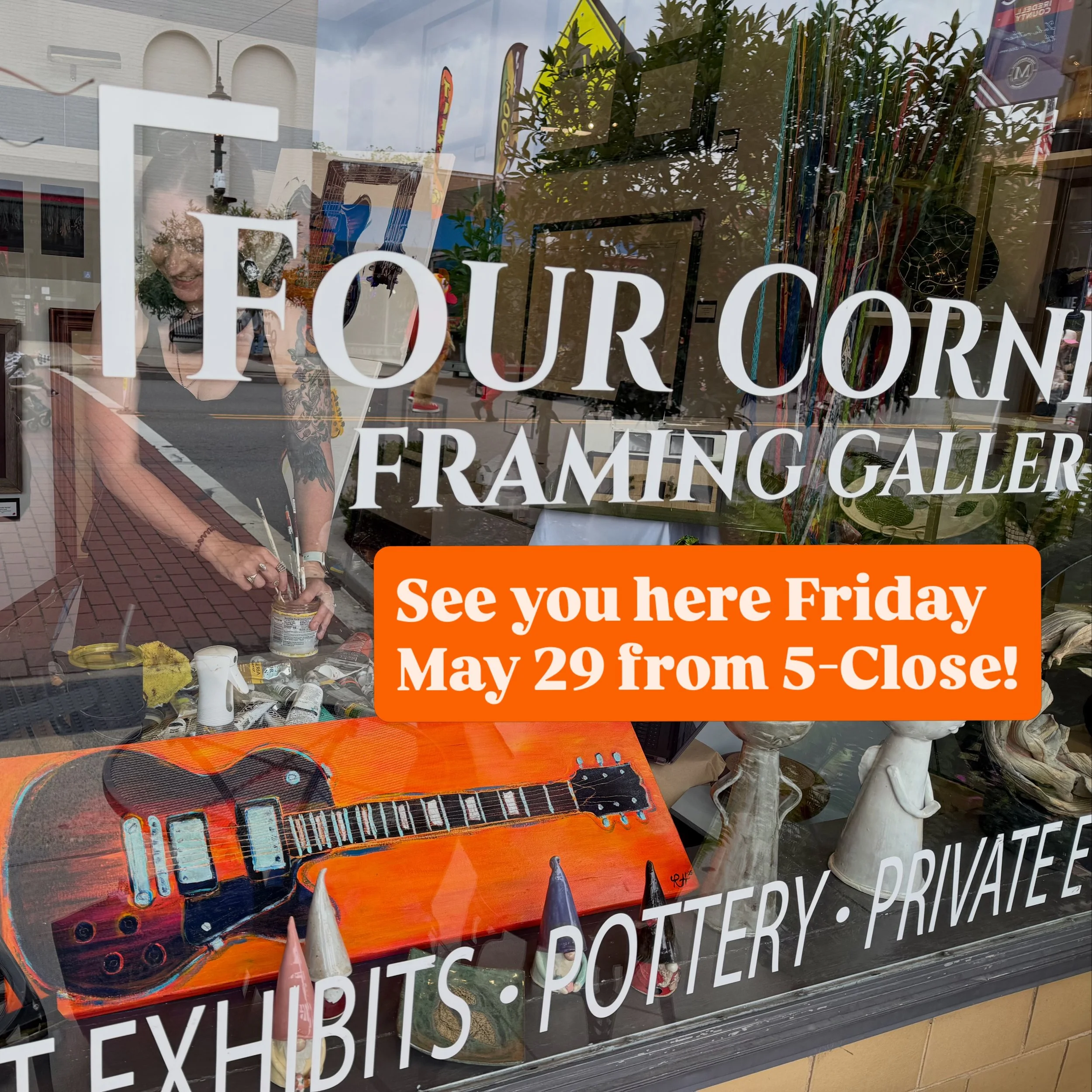 Looking for a sneak peek of The Band up close and personal? Come see me at @fourcornersframing this FRIDAY starting at 5PM as I&rsquo;m working and painting a musical portrait live 🎨 Not to mention Four Corners Framing Gallery is the only place to g