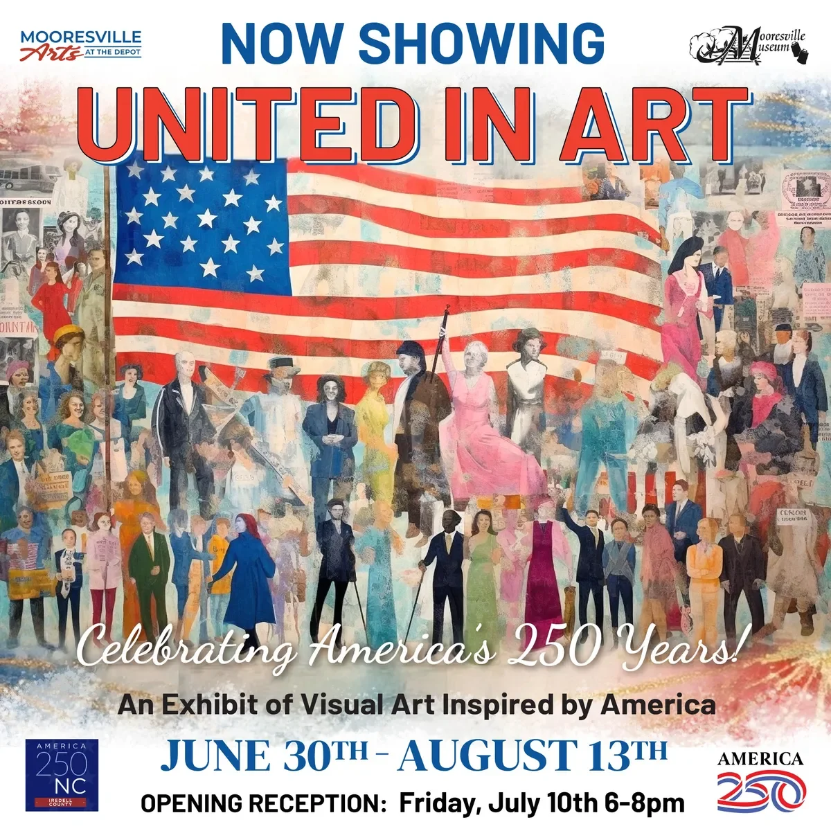 Reception - United in Art - Celebrating America's 250 Years Exhibit with Mooresville Arts