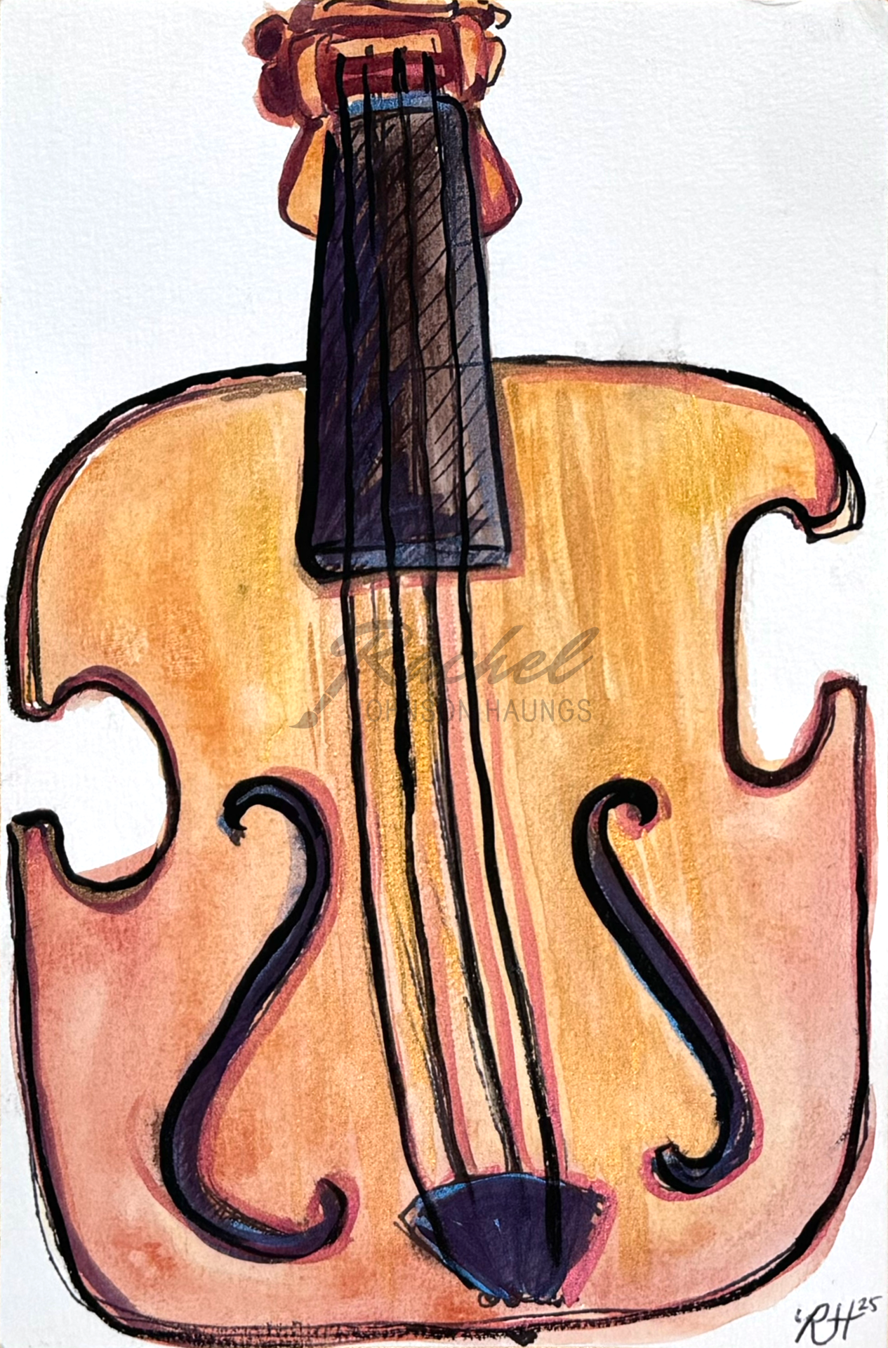 RachelJHaungs_The-Band-Cello_8.5x5.5-music-painting-drawing.png