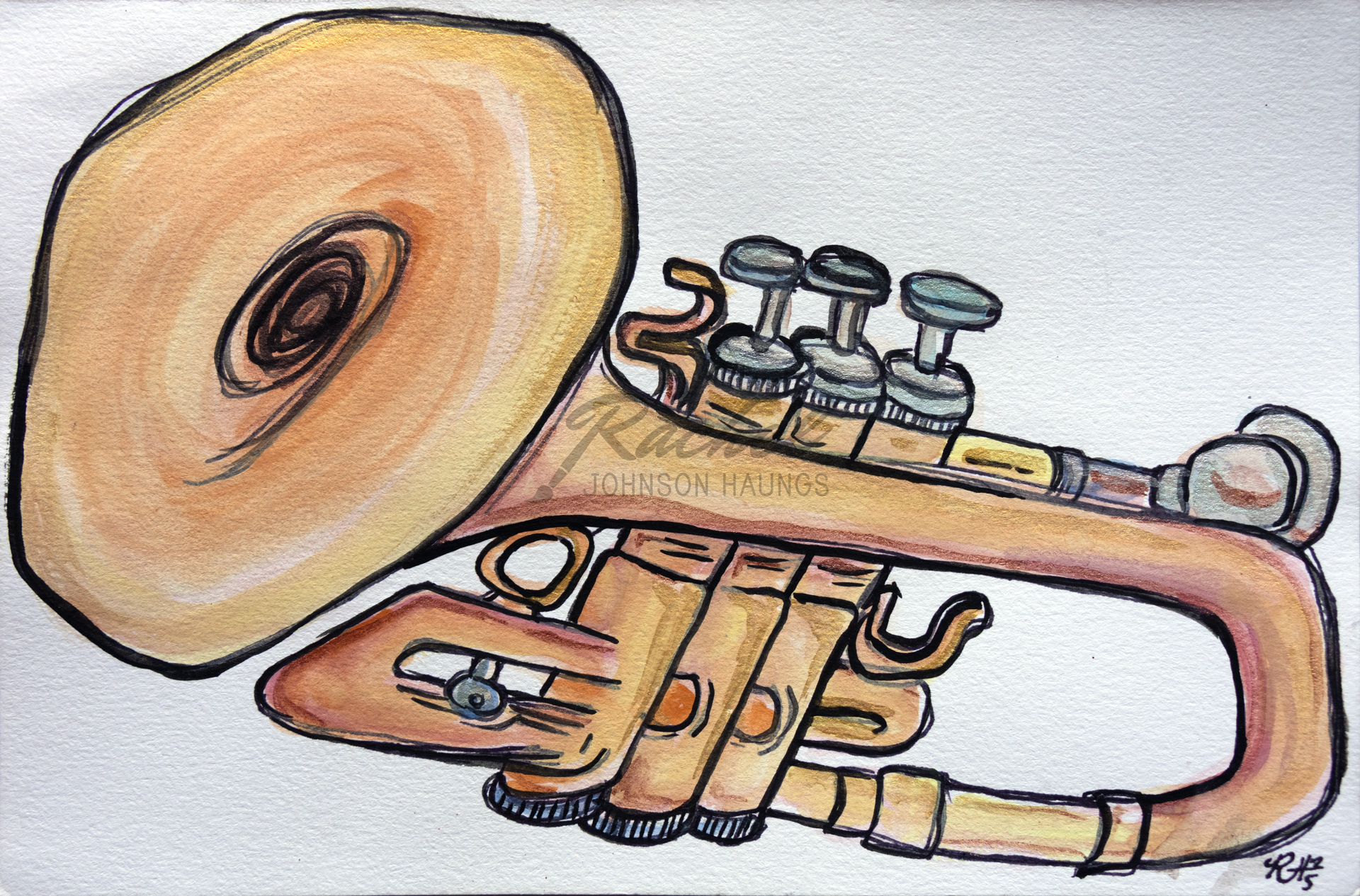 RachelJHaungs_The-Band-Trumpet_8.5x5.5-music-painting-drawing.png