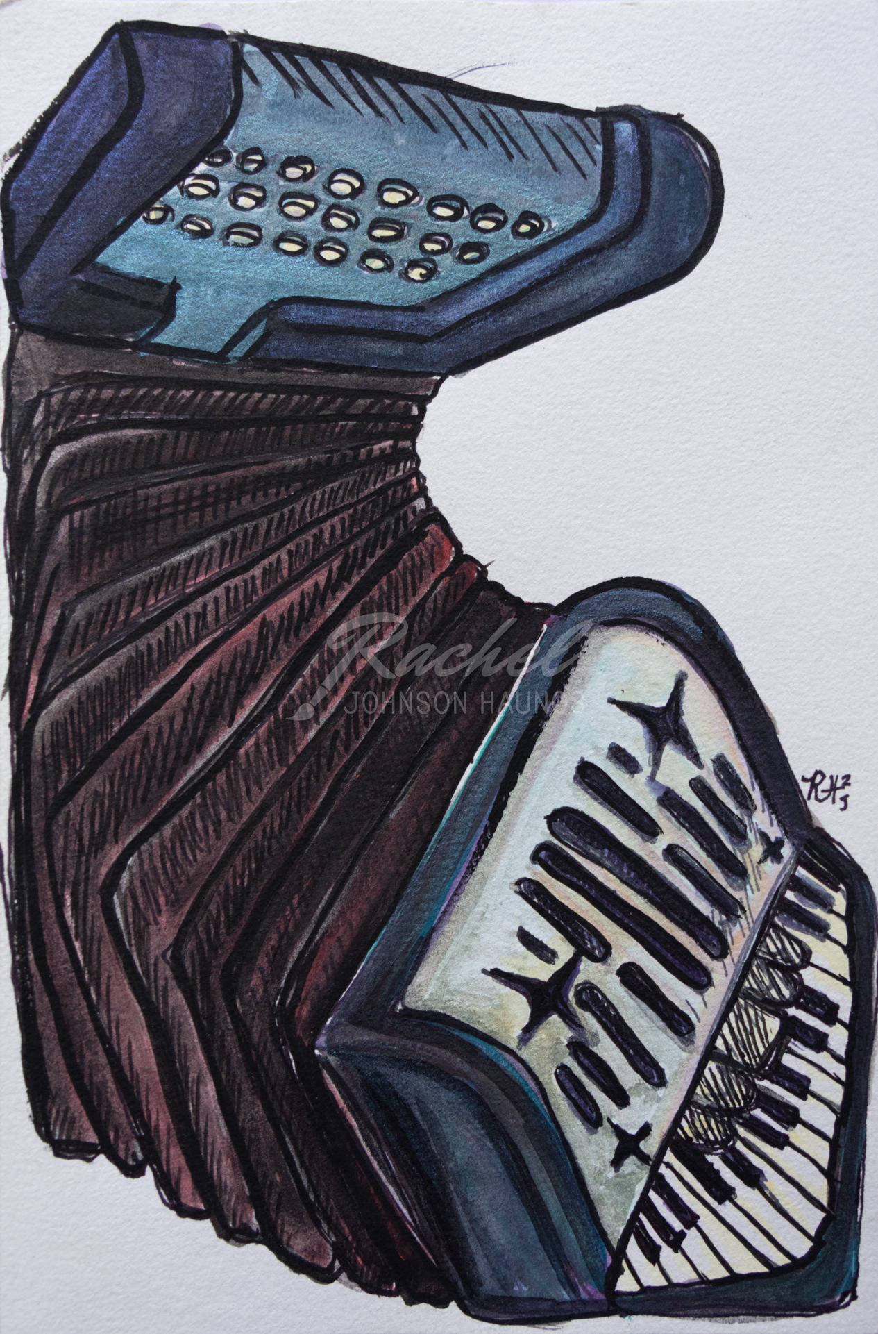 RachelJHaungs_The-Band-Blue-Accordion_8.5x5.5-music-painting-drawing.png