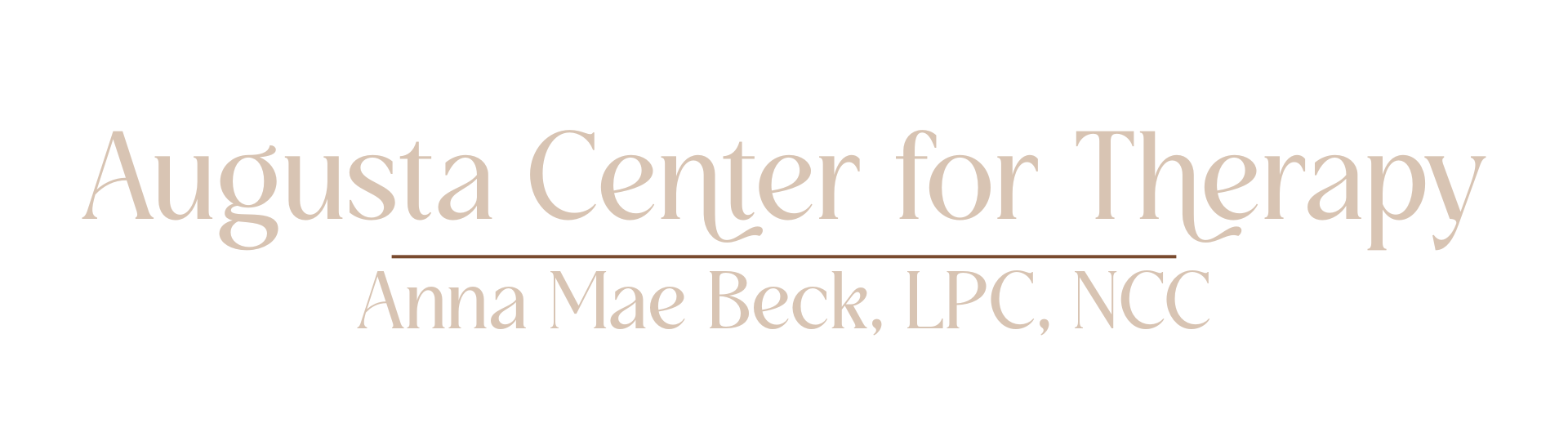 Logo for Augusta Center for Therapy featuring the name and the therapist's credentials