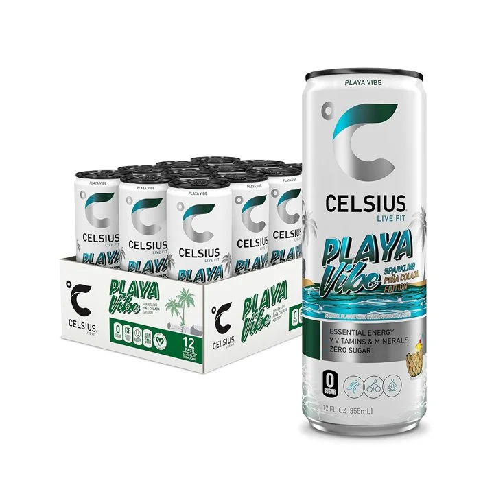 Shana’s Pick: CELSIUS PLAYA VIBE Sparkling Pina Colada, Sugar Free Energy Drink, 12 Fl Oz (Pack of 12)