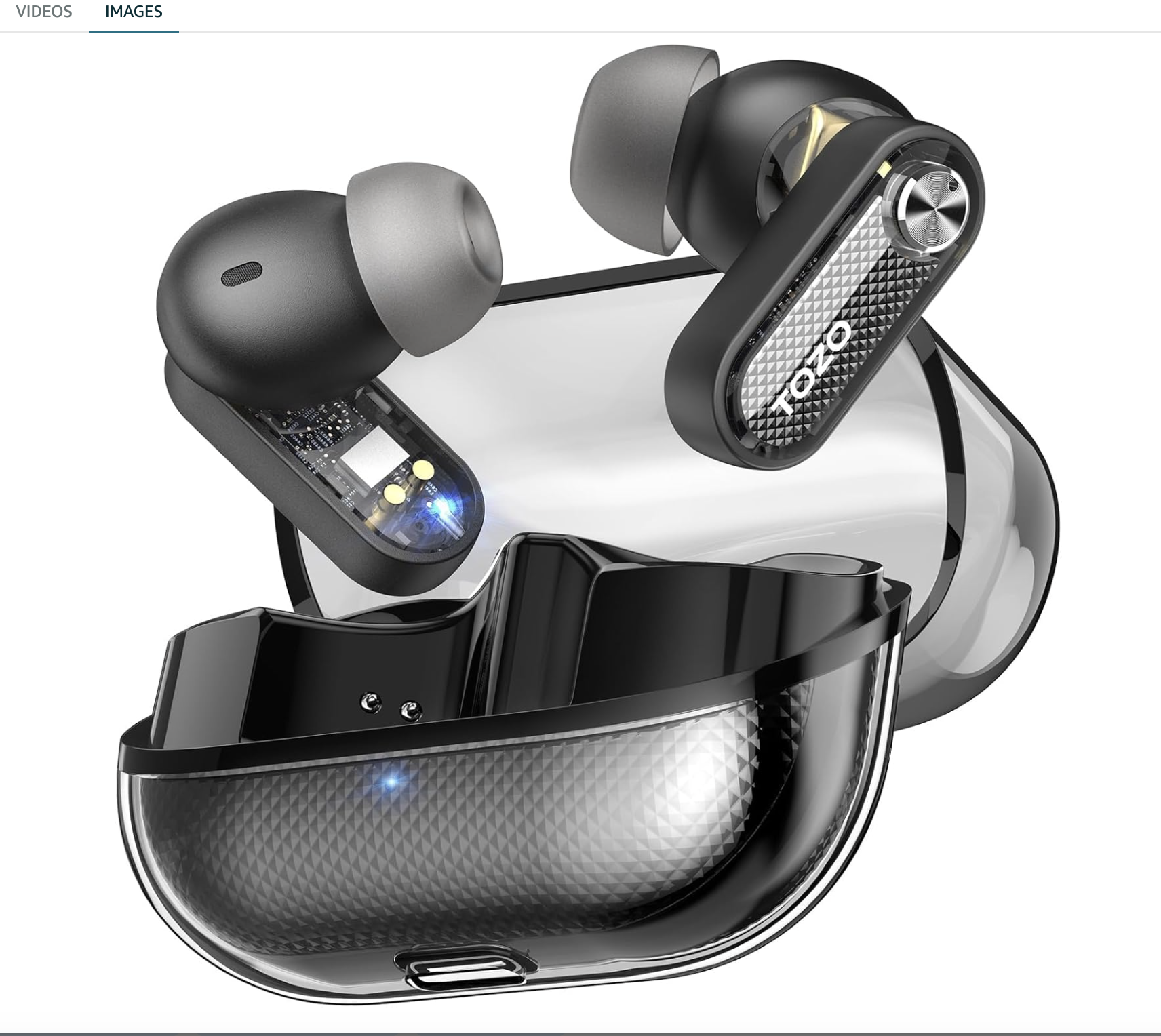 TOZO Crystal Pods Hybrid Active Noise Cancelling Wireless Earbuds