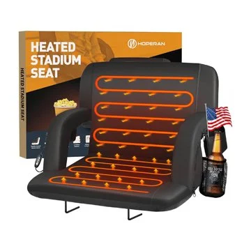 Heated Stadium Seats for Bleachers with Back Support and Wide Cushion