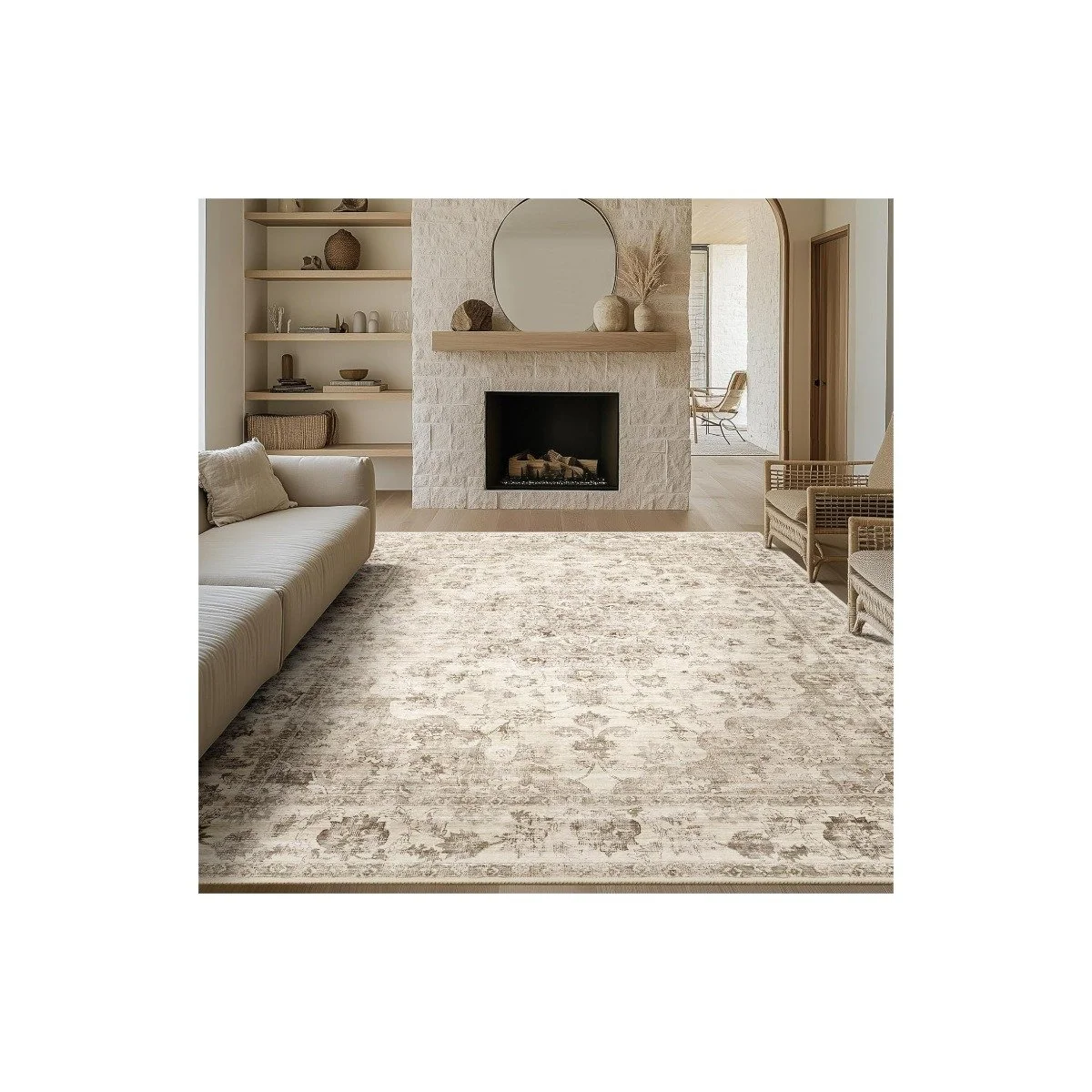 WondRg 8x10 Neutral Area Rug